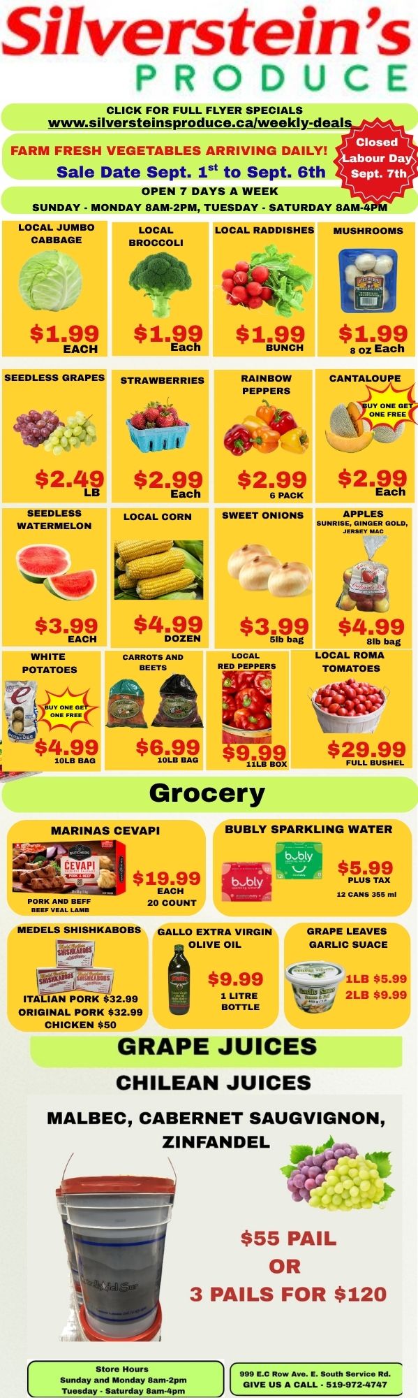 Silverstein's Produce Flyer September 1 to 6