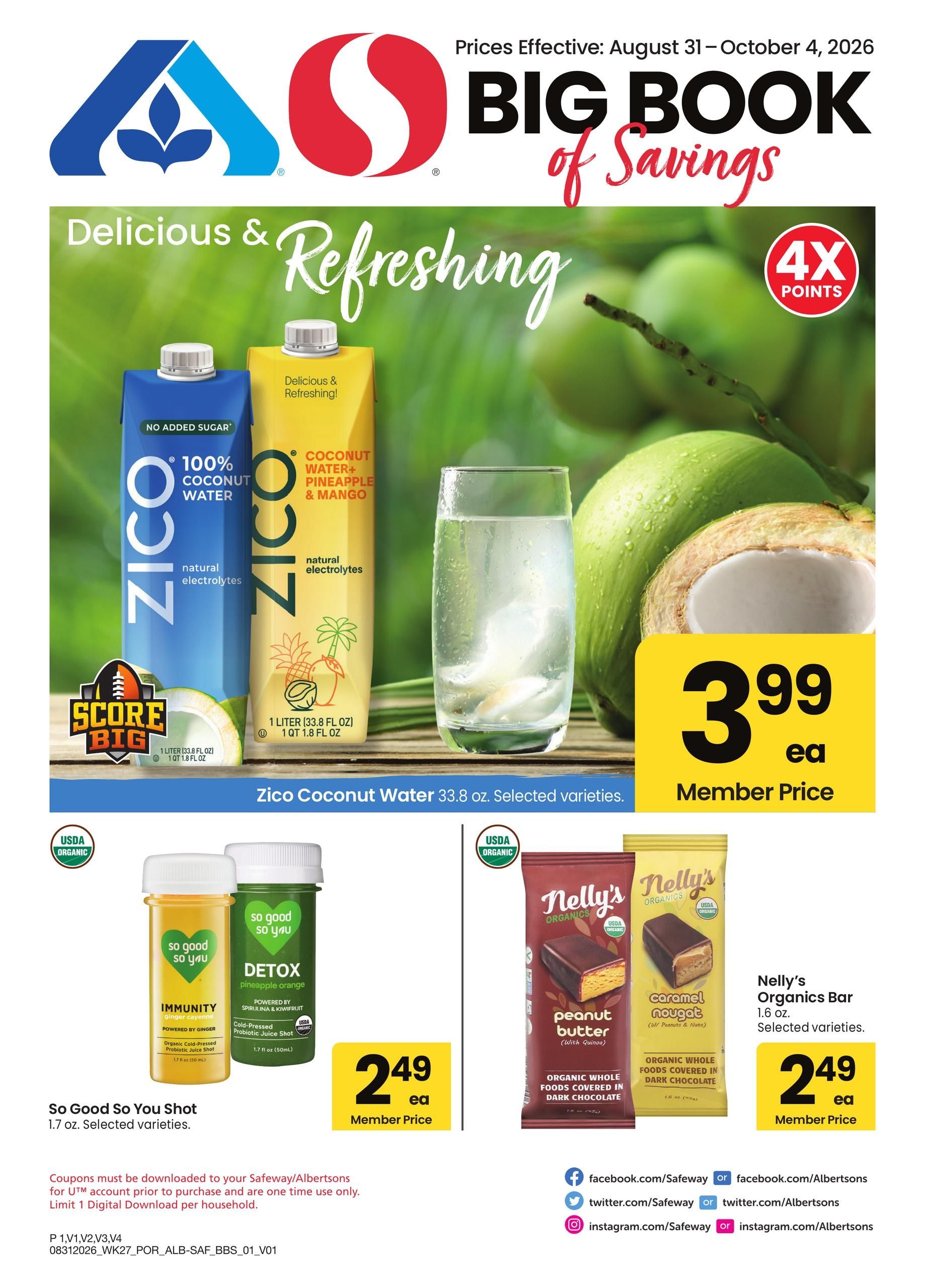 Albertsons (OR, WA) Big Book of Savings Weekly Ad August 31 - October 4, 2026