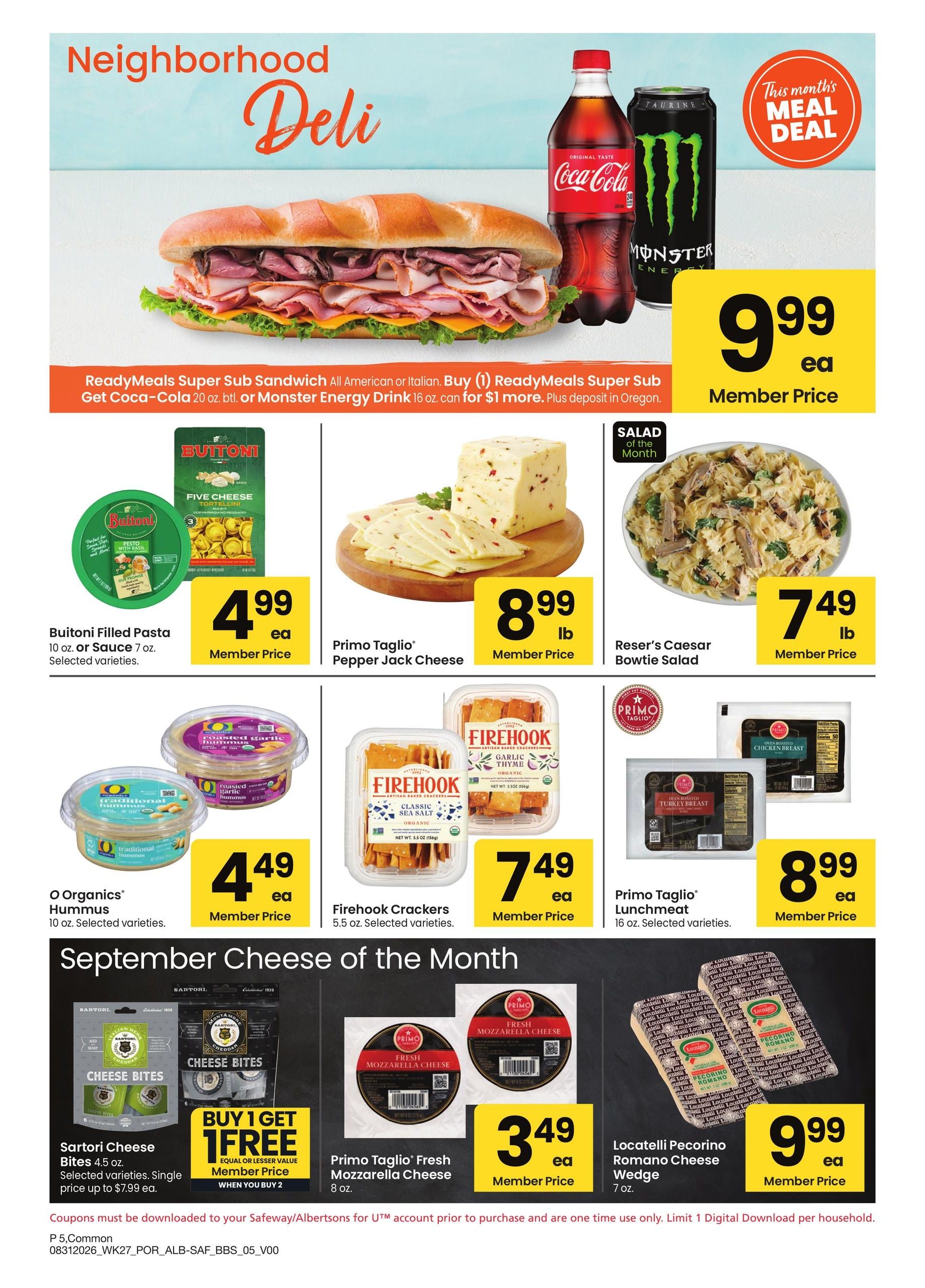 Albertsons (OR, WA) Big Book of Savings Weekly Ad August 31 - October 4, 2026