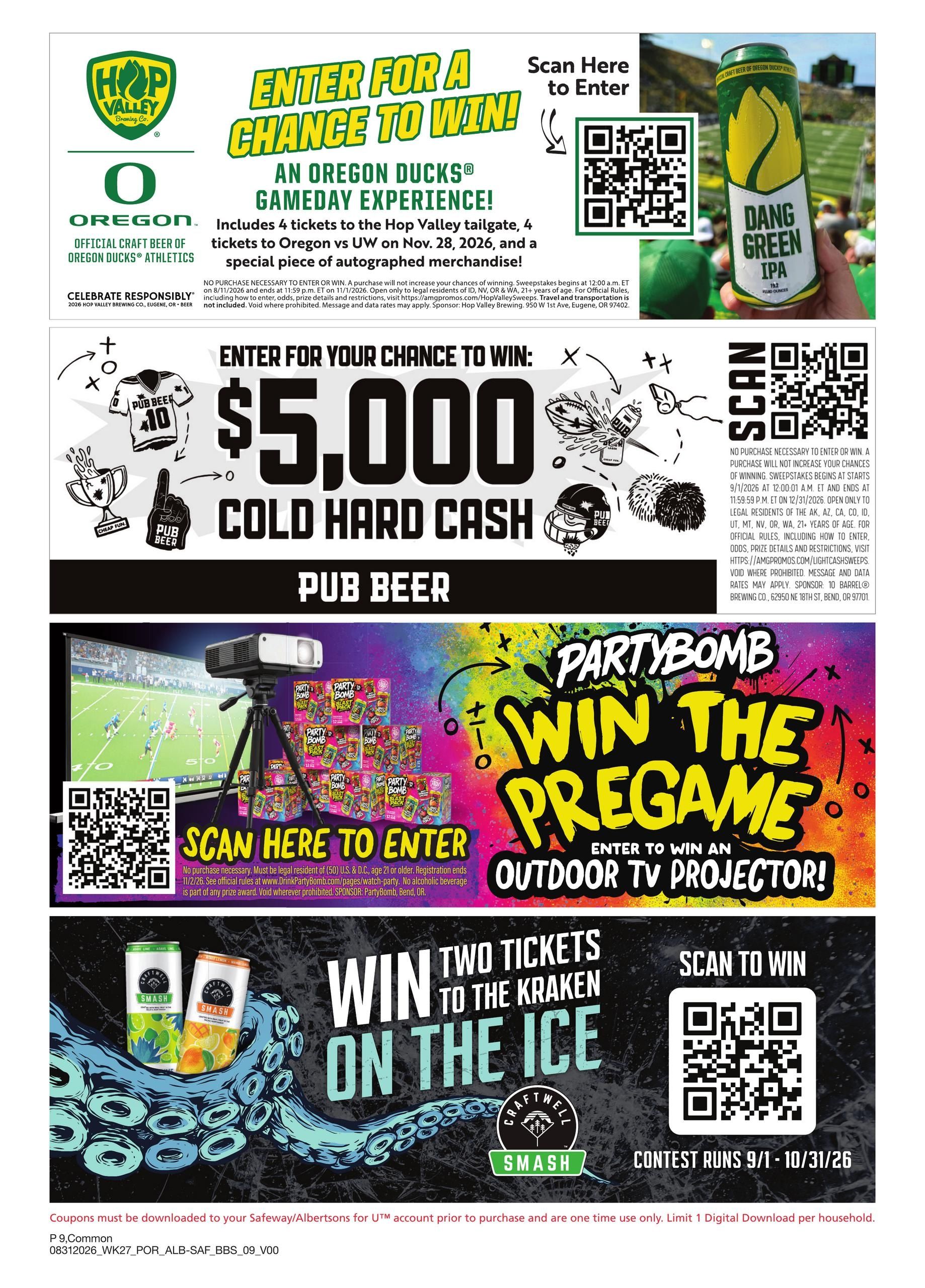 Albertsons (OR, WA) Big Book of Savings Weekly Ad August 31 - October 4, 2026
