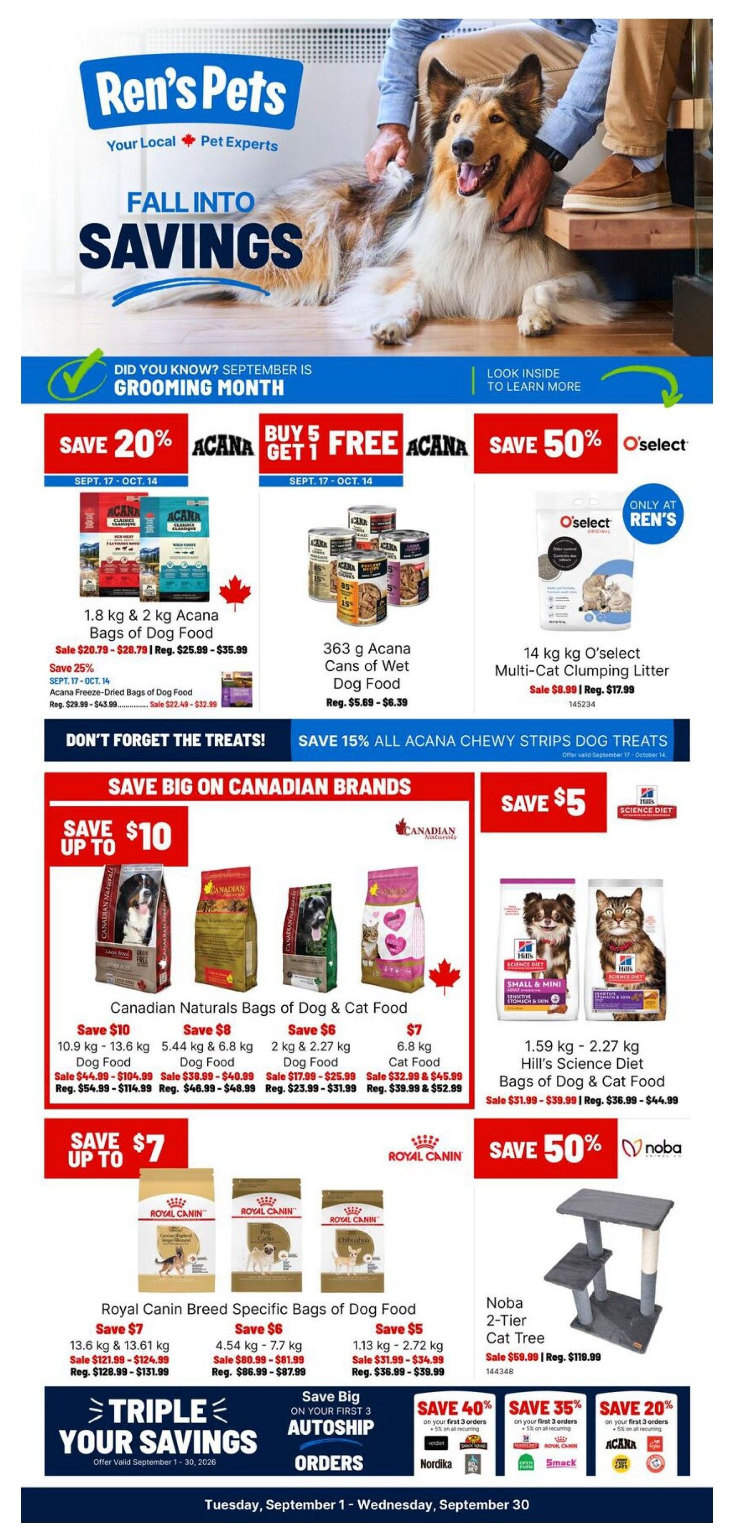 Ren's Pets Monthly Flyer September 1 to 30