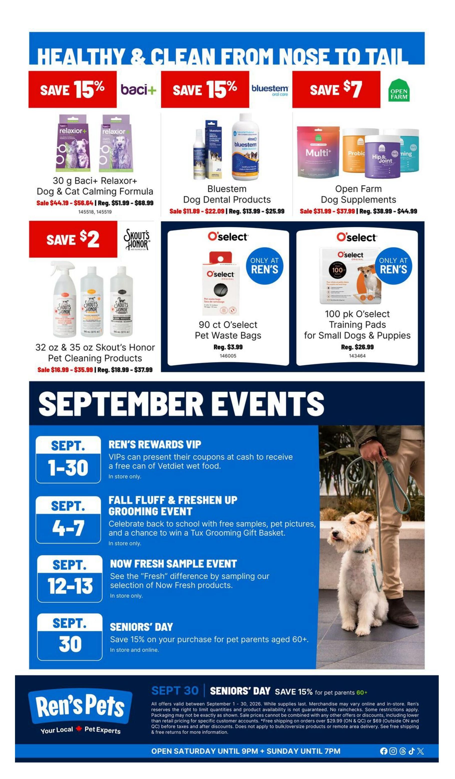 Ren's Pets Monthly Flyer September 1 to 30