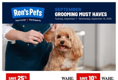 Ren's Pets Grooming Must Haves Flyer September 1 to 16
