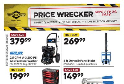 Princess Auto Price Wrecker Flyer September 1 to 30