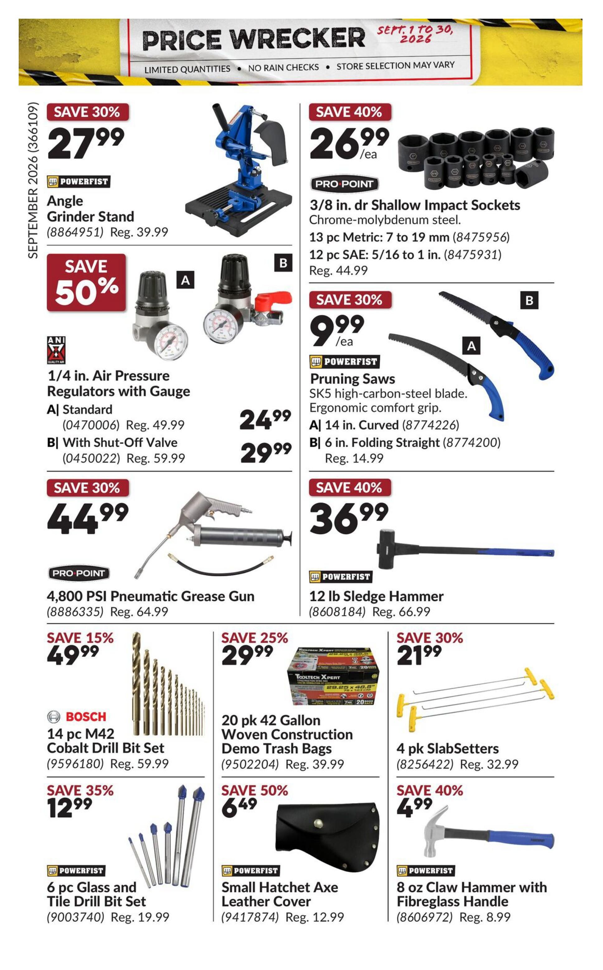 Princess Auto Price Wrecker Flyer September 1 to 30