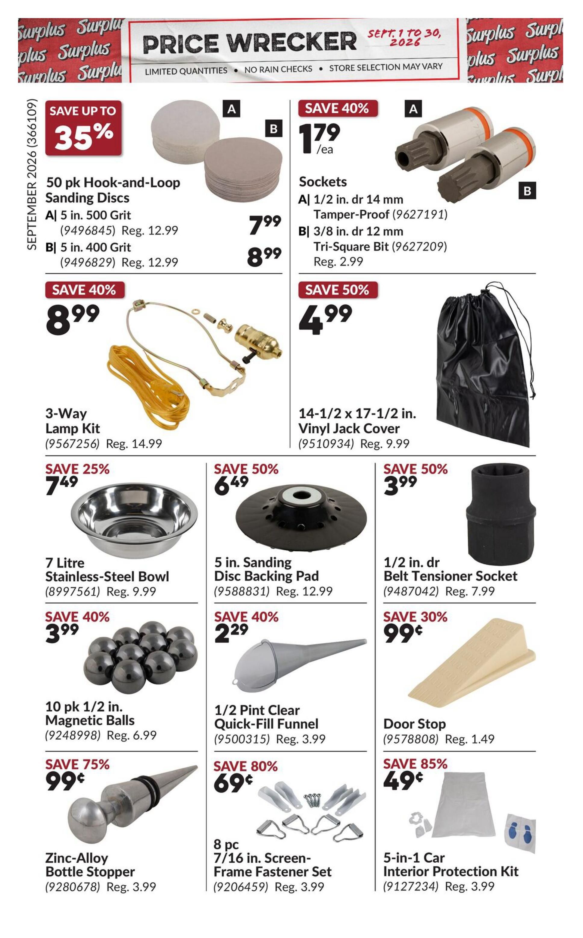 Princess Auto Price Wrecker Flyer September 1 to 30