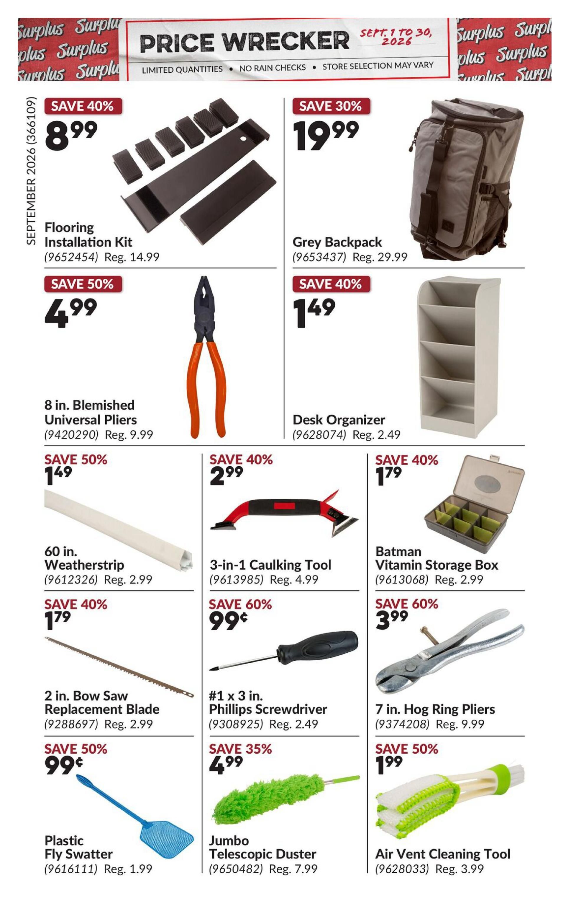 Princess Auto Price Wrecker Flyer September 1 to 30