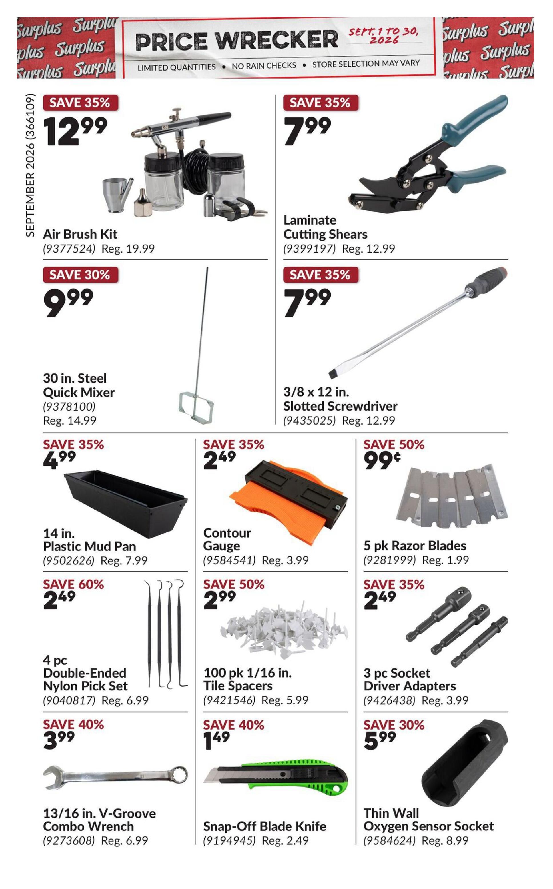 Princess Auto Price Wrecker Flyer September 1 to 30