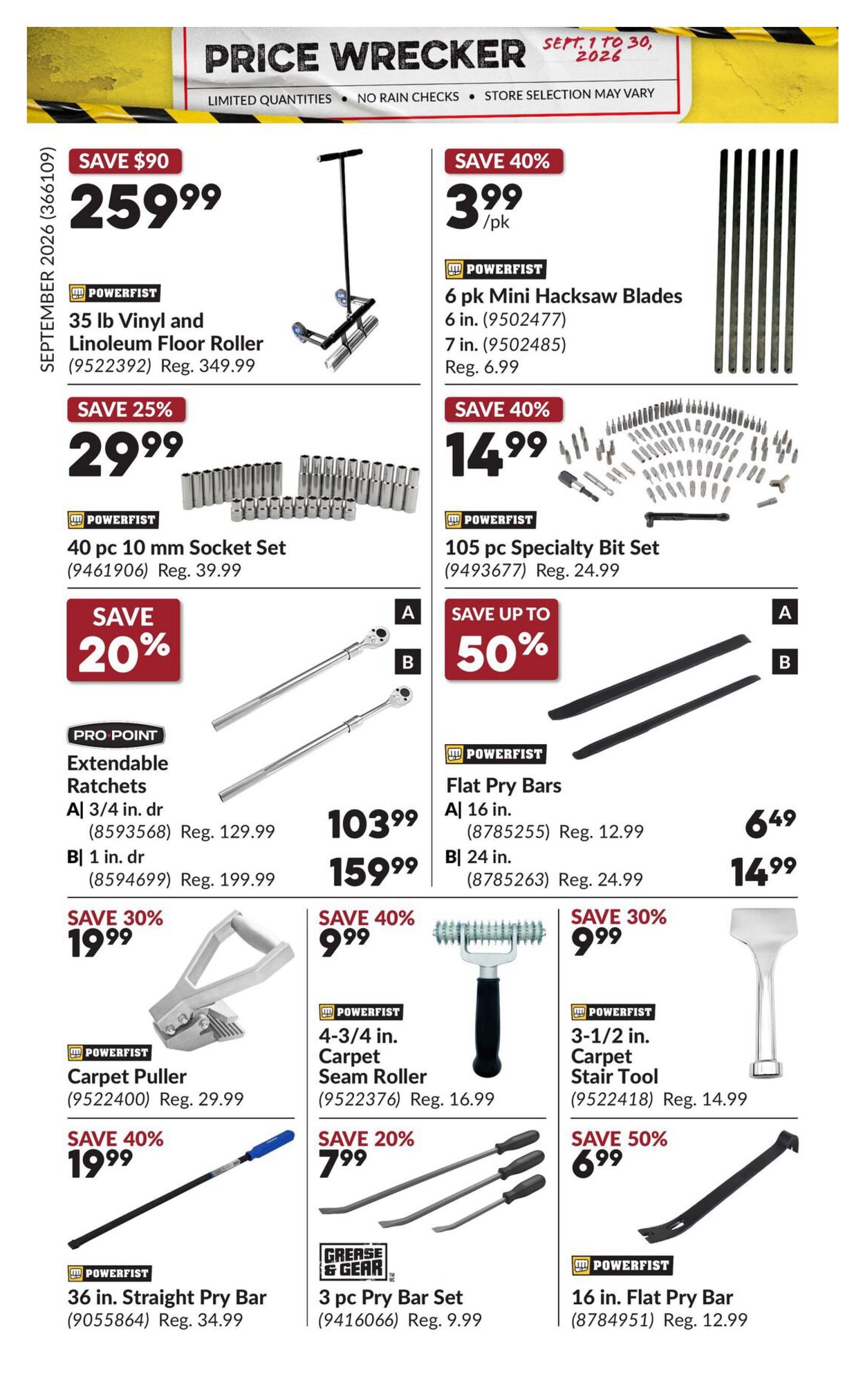 Princess Auto Price Wrecker Flyer September 1 to 30