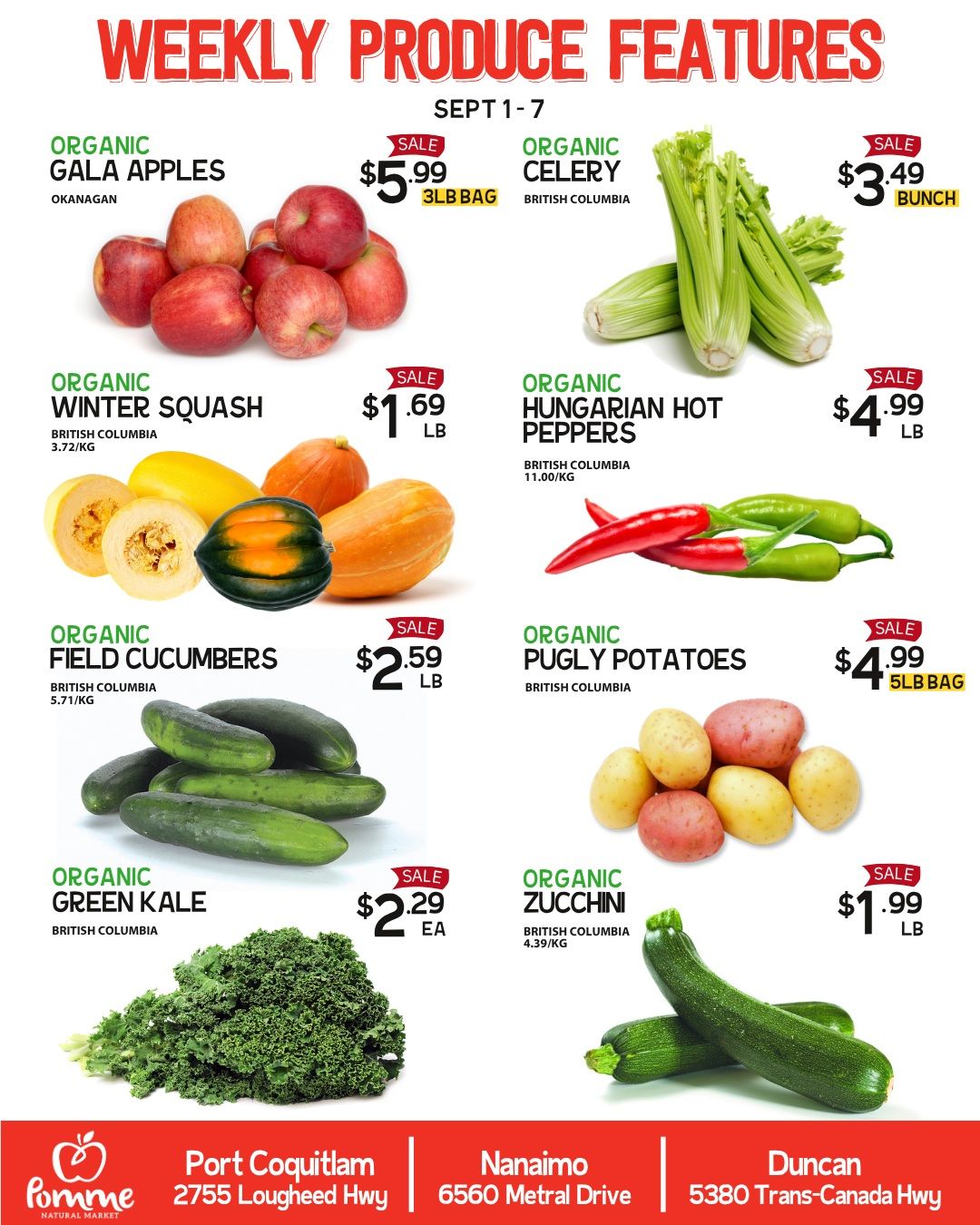 Pomme Natural Market Weekly Produce Flyer September 1 to 7