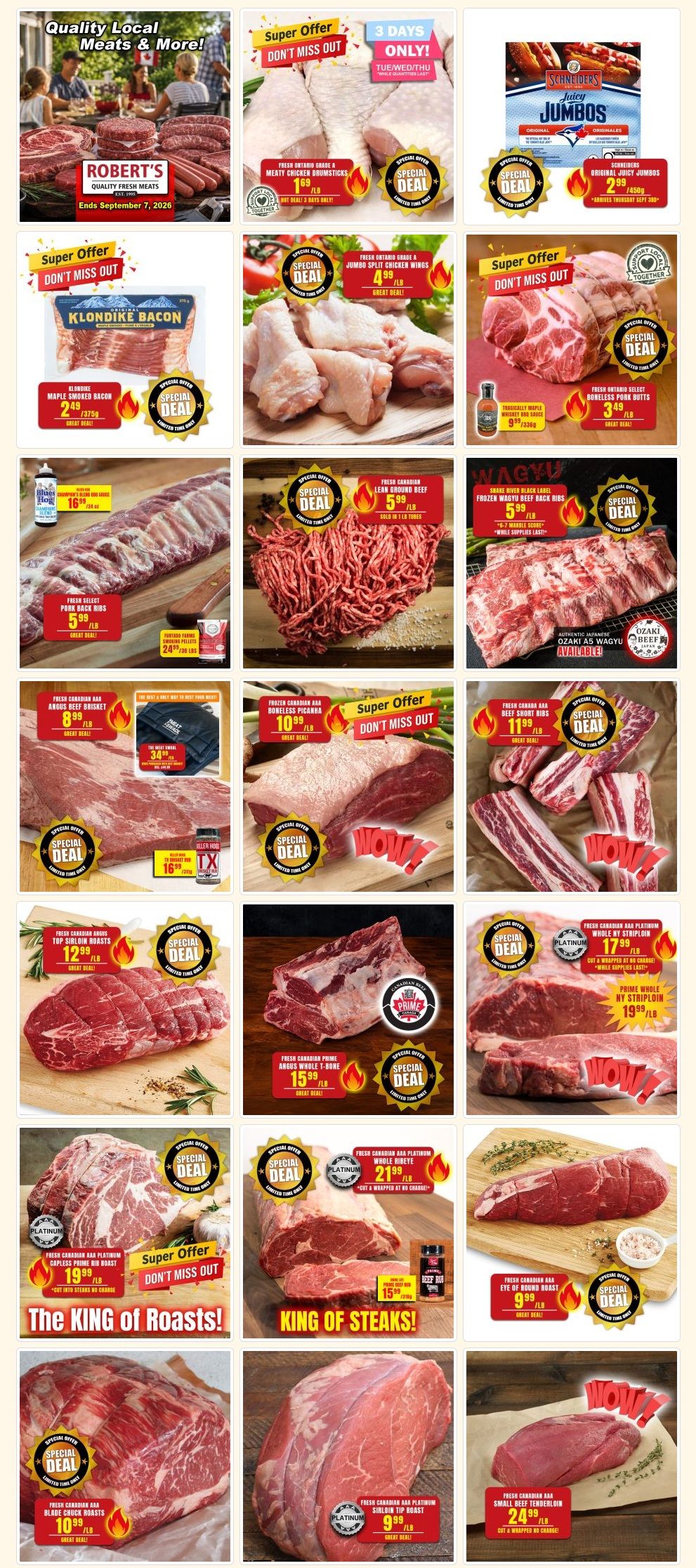Robert's Quality Fresh Meats Flyer August 31 to September 7