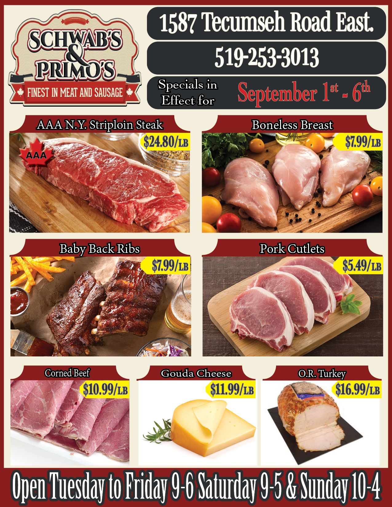 Schwab's & Primo's Flyer September 1 to 6
