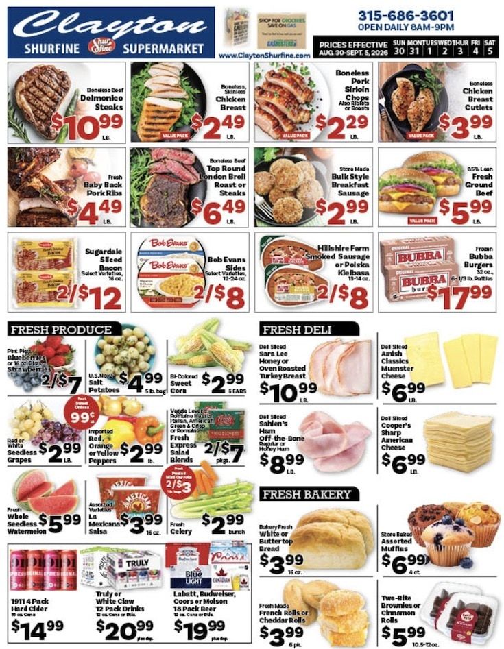 Clayton Shurfine Weekly Ad August 30 - September 5, 2026