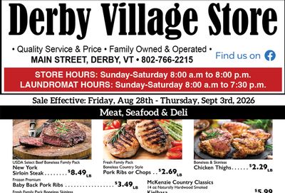 Derby Village Store Weekly Ad August 28 - September 3, 2026