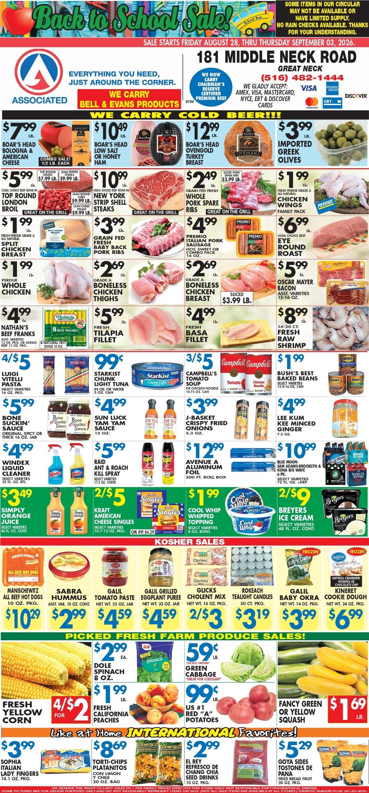 Associated Supermarkets (Rye Area, NY) Weekly Ad August 28 - September 3, 2026