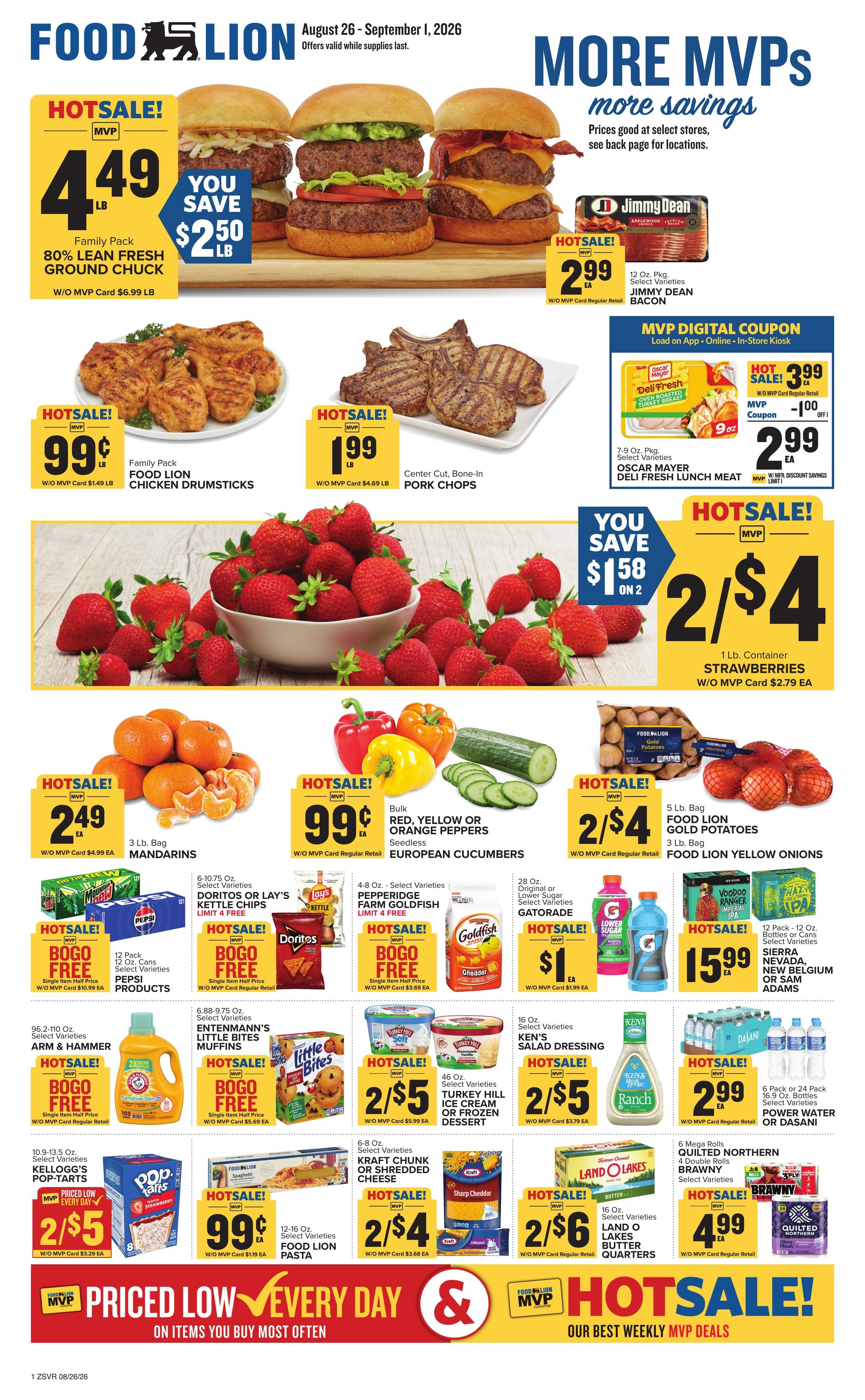 Food Lion (Clover Area, SC) Weekly Ad August 26 - September 1, 2026