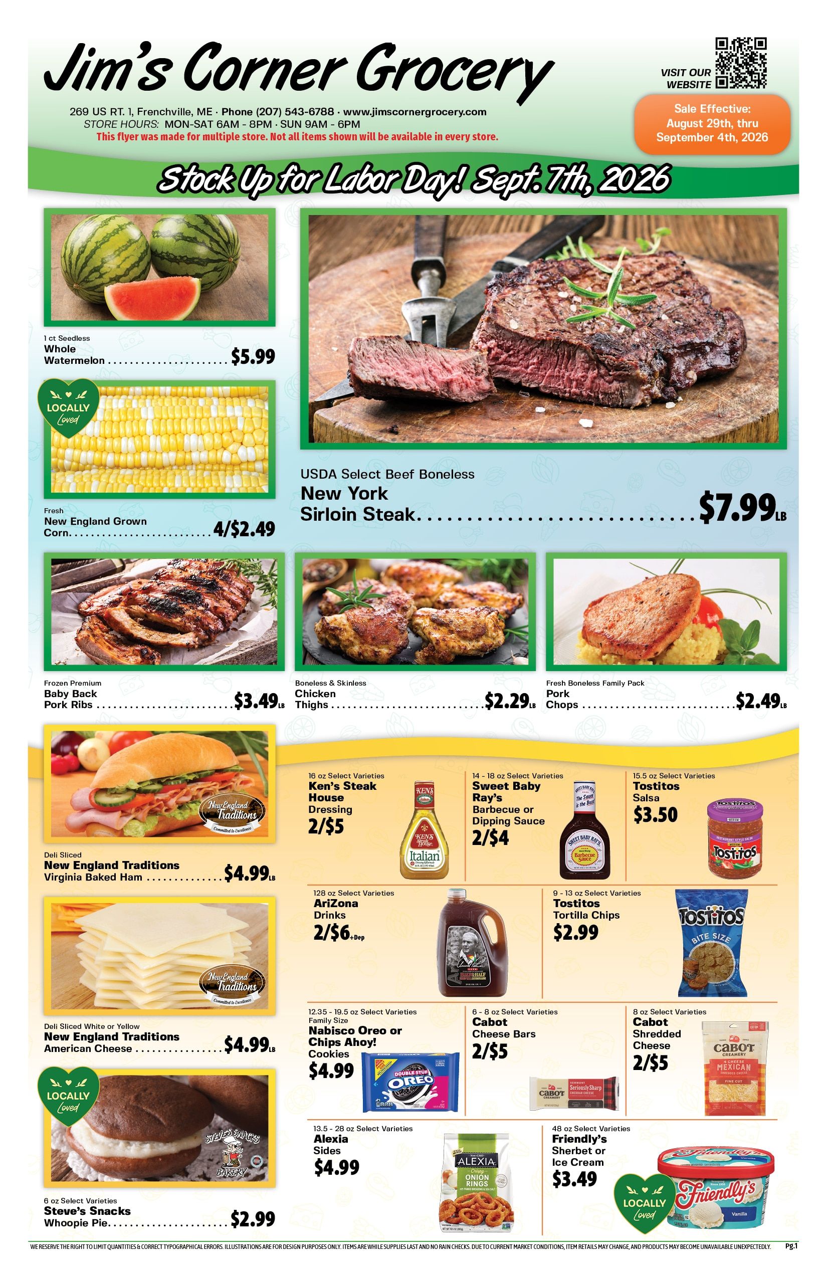 Jim's Corner Grocery Weekly Ad August 29 - September 4, 2026
