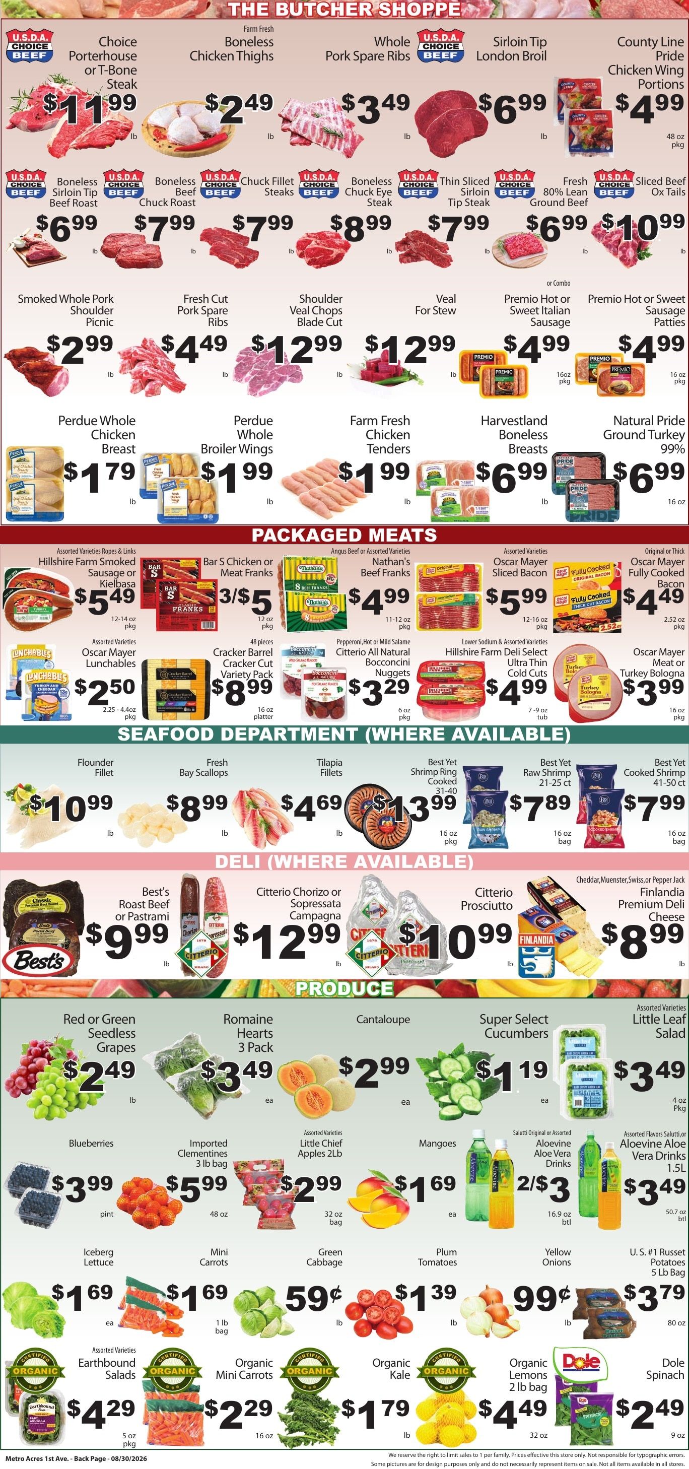 Metro Acres Market Weekly Ad August 30 - September 5, 2026