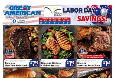 Valley Market and Jim's Great American Weekly Ad August 30 - September 5, 2026