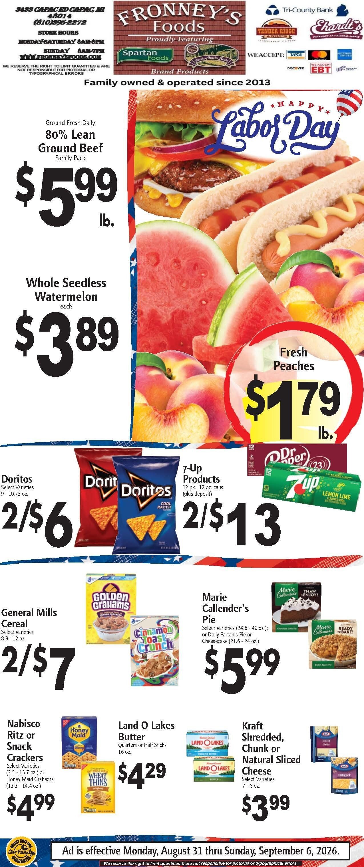 Fronney's Foods Weekly Ad August 31 - September 6, 2026