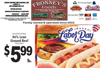 Fronney's Foods Weekly Ad August 31 - September 6, 2026