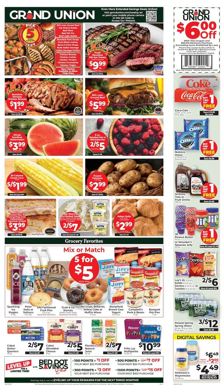 Grand Union (New York) Weekly Ad August 30 - September 5, 2026