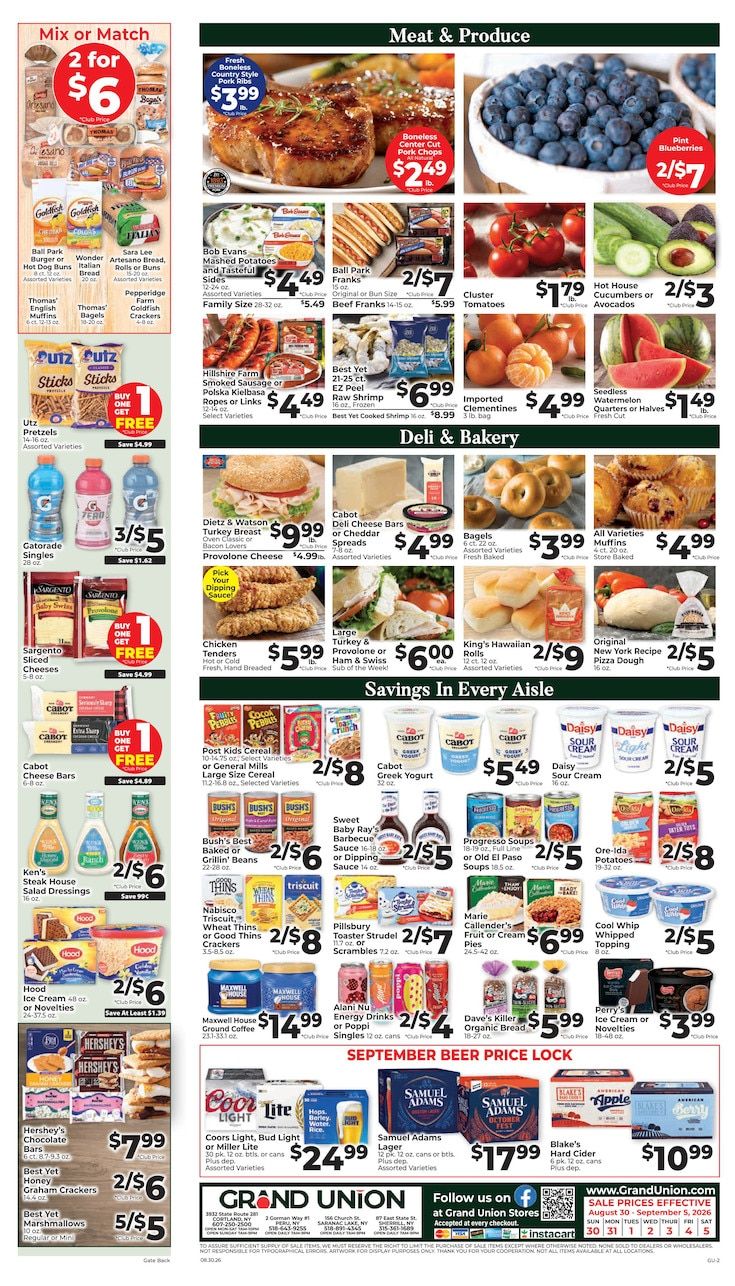 Grand Union (New York) Weekly Ad August 30 - September 5, 2026
