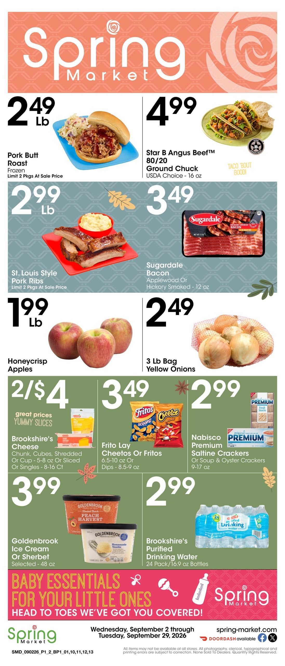Spring Market (Benton Area, LA) Weekly Ad September 2 - 29, 2026