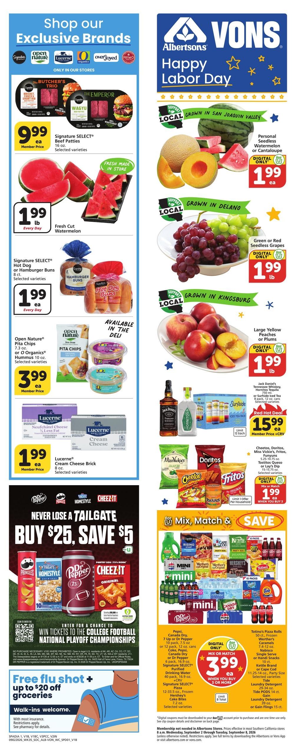 Albertsons (Fontana Area, CA) Weekly Ad September 2 - 8, 2026