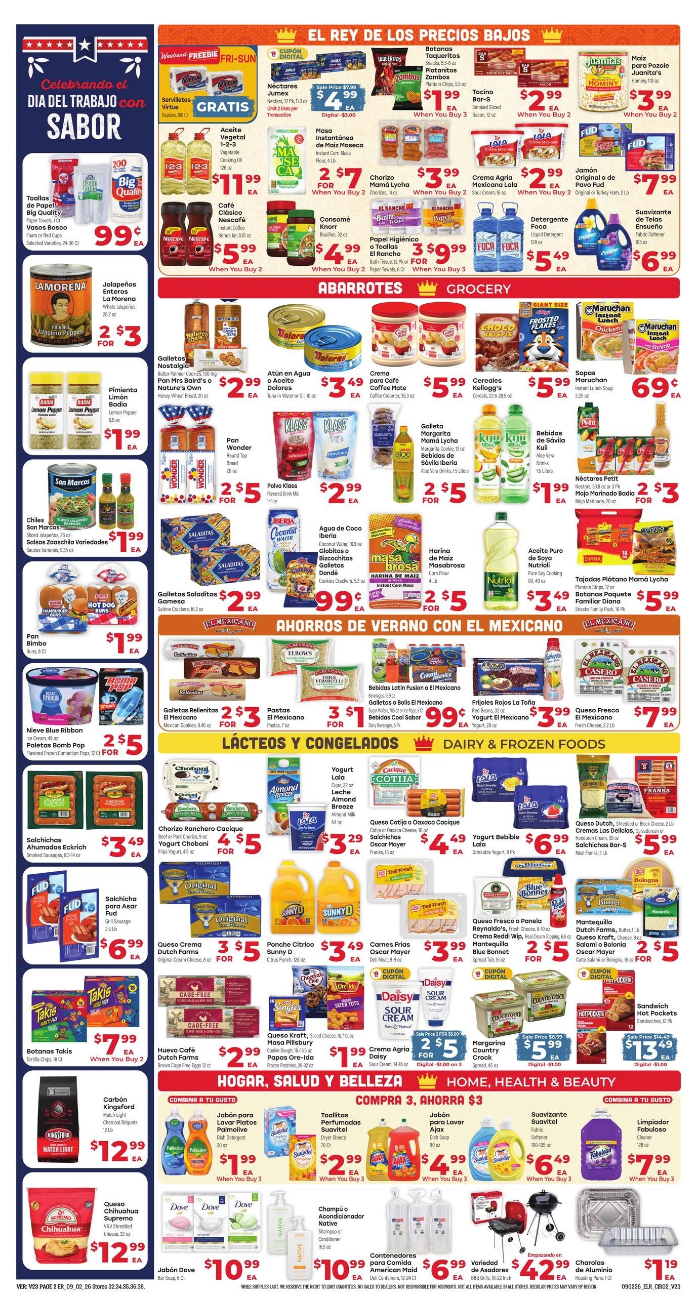 El Rancho Supermercado (Alvin Area, TX) Weekly Ad September 2 - 8, 2026