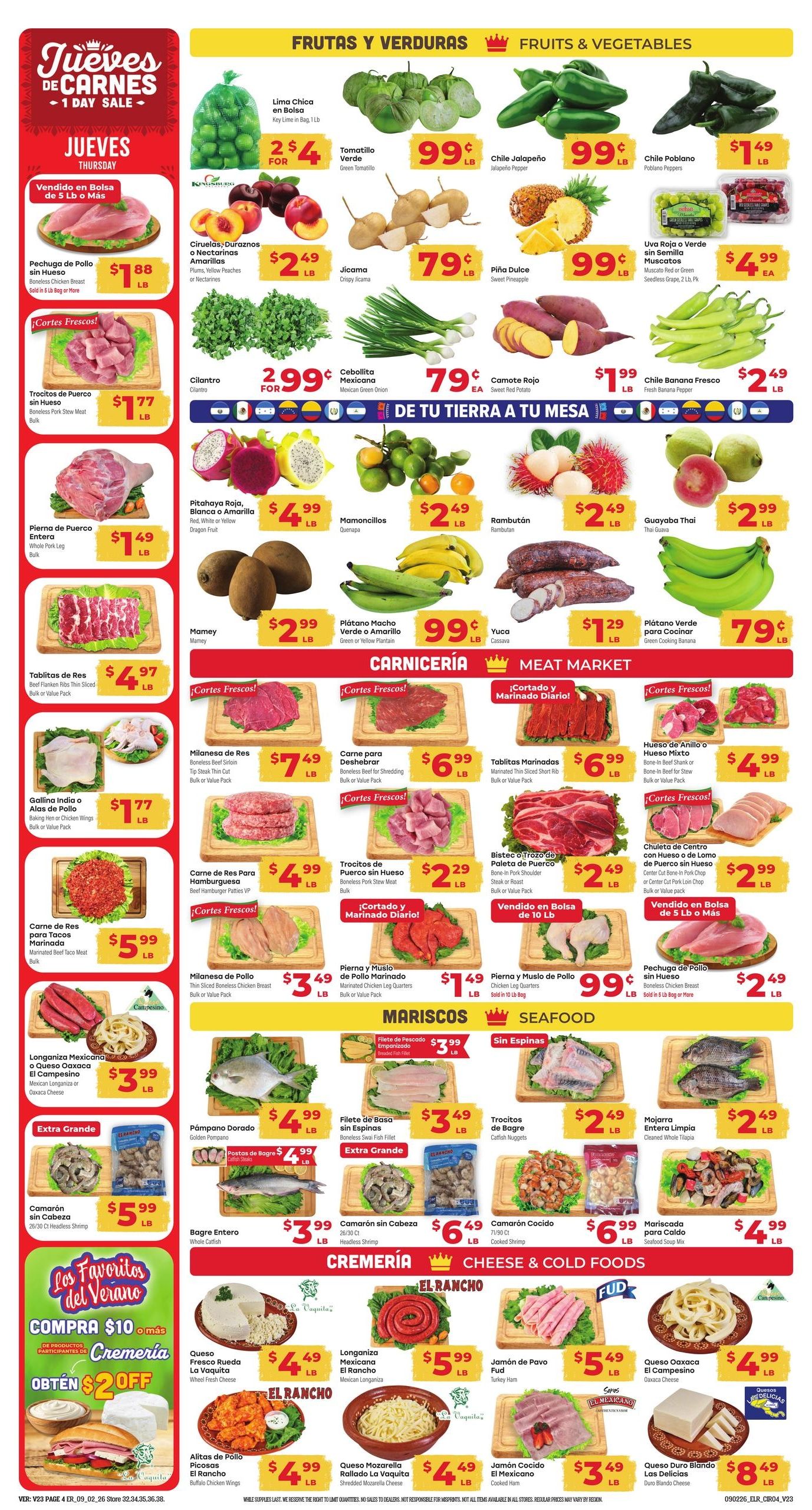 El Rancho Supermercado (Alvin Area, TX) Weekly Ad September 2 - 8, 2026