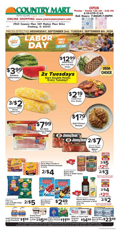 Your Country Mart Weekly Ad September 2 - 8, 2026