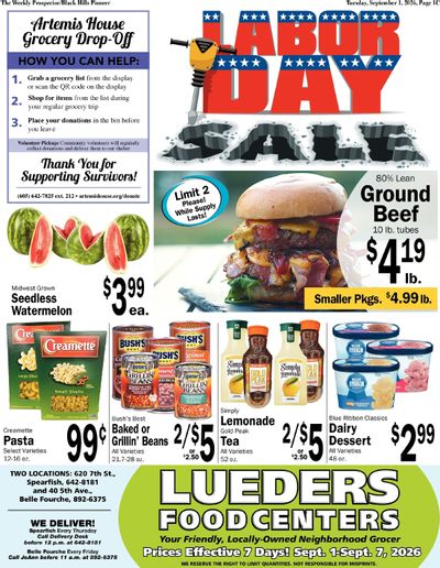 Lueders Food Centers Weekly Ad September 1 - 7, 2026