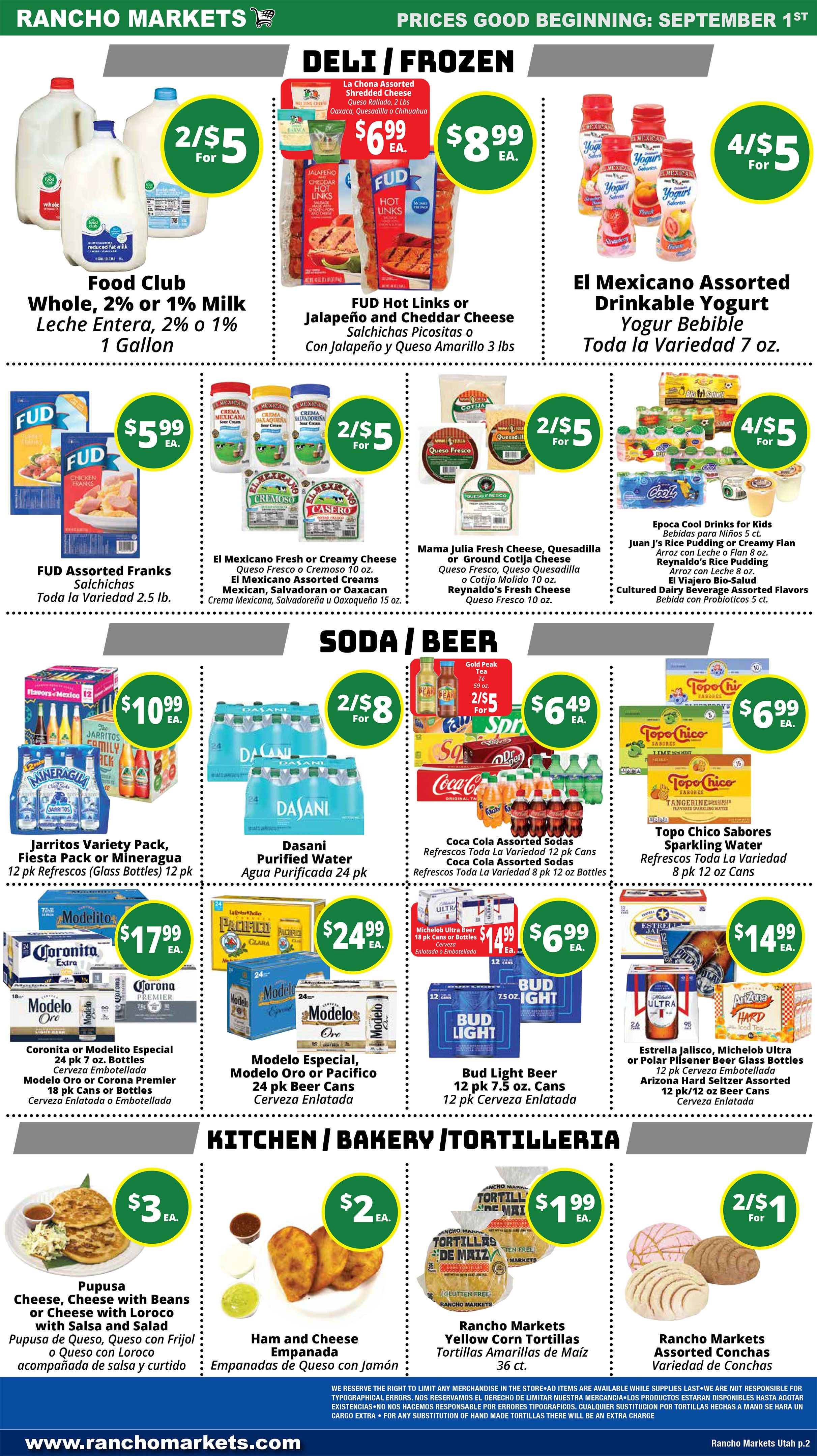 Rancho Markets (Utah) Weekly Ad September 1 - 7, 2026