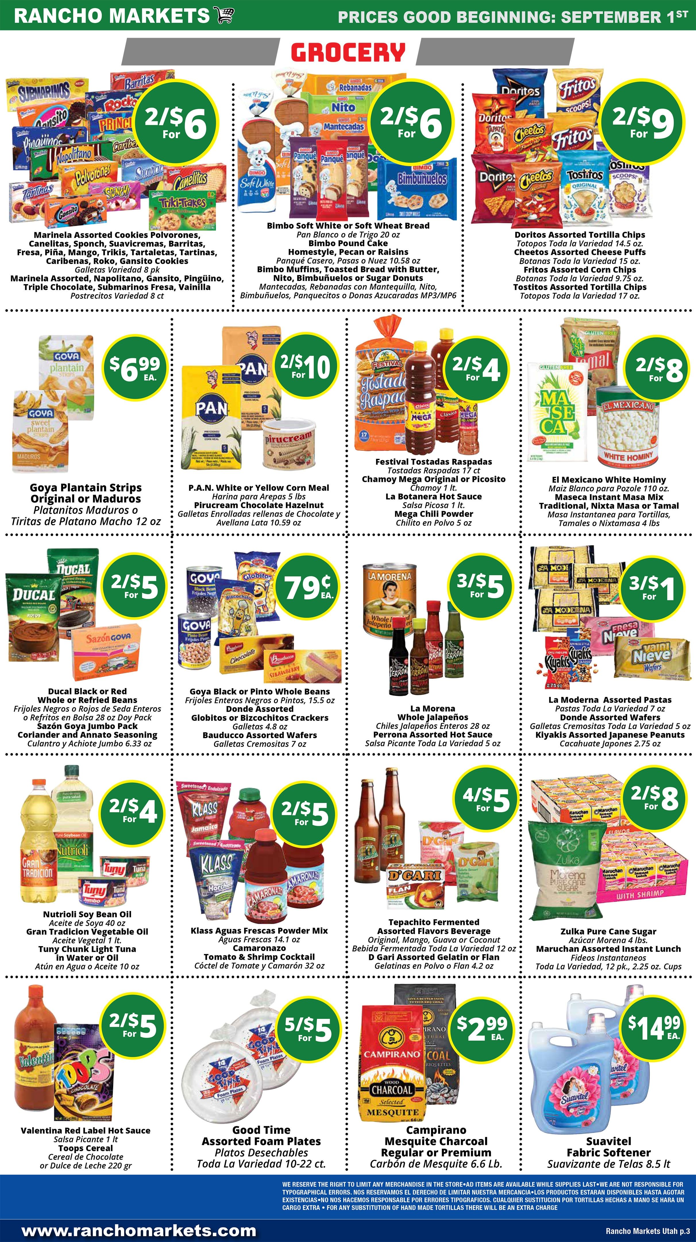 Rancho Markets (Utah) Weekly Ad September 1 - 7, 2026