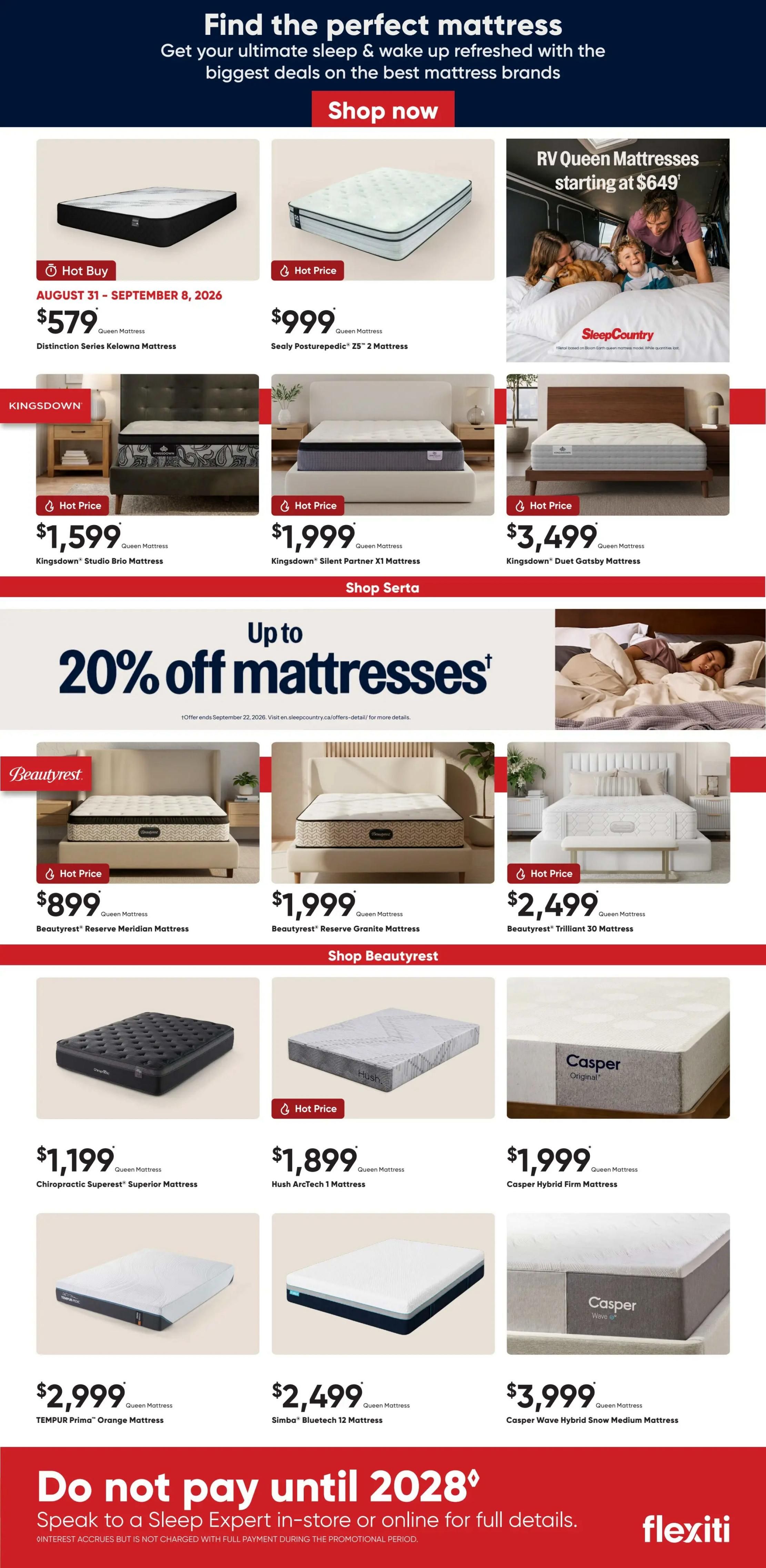 Sleep Country Flyer September 2 to 11