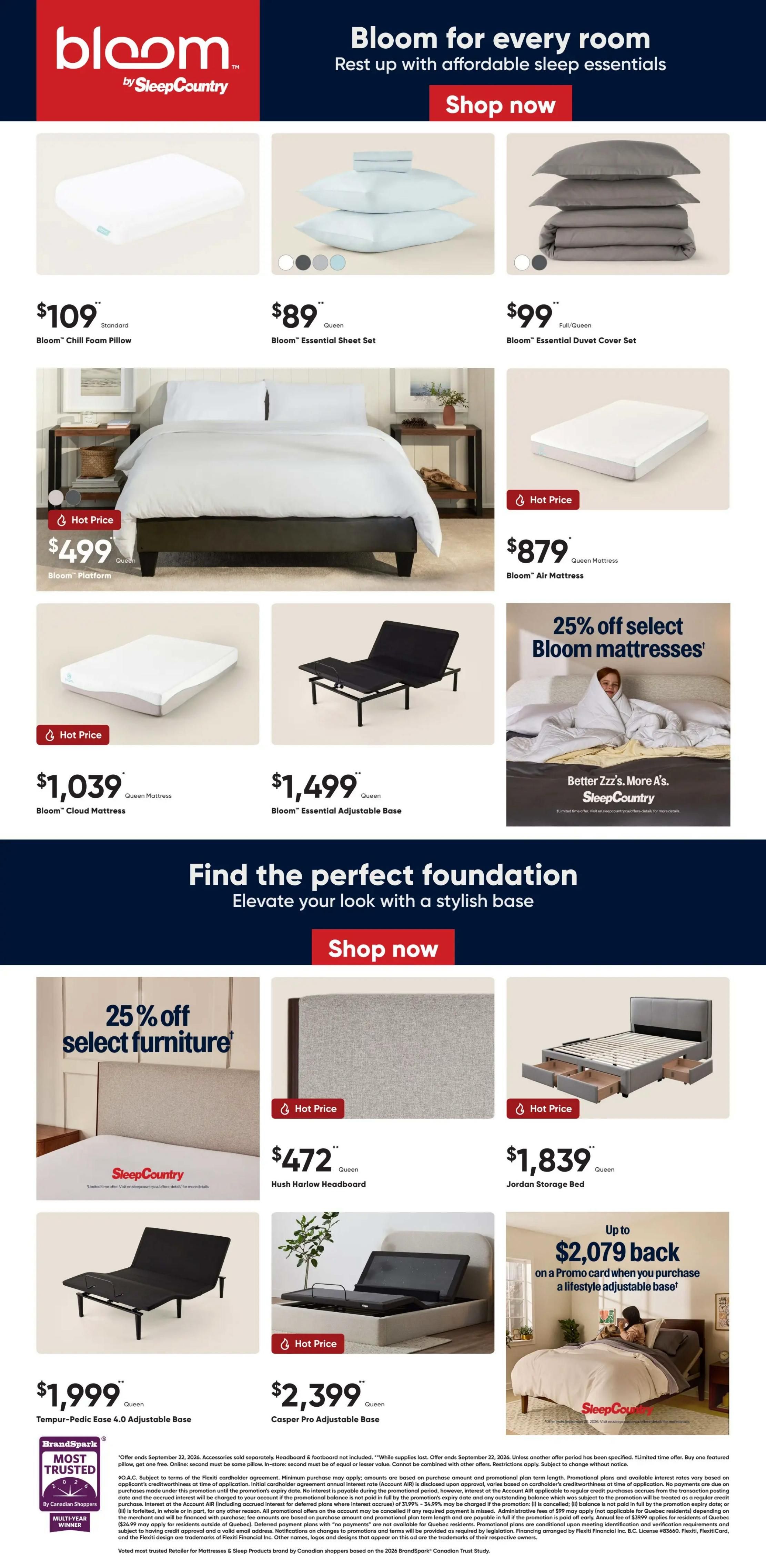 Sleep Country Flyer September 2 to 11
