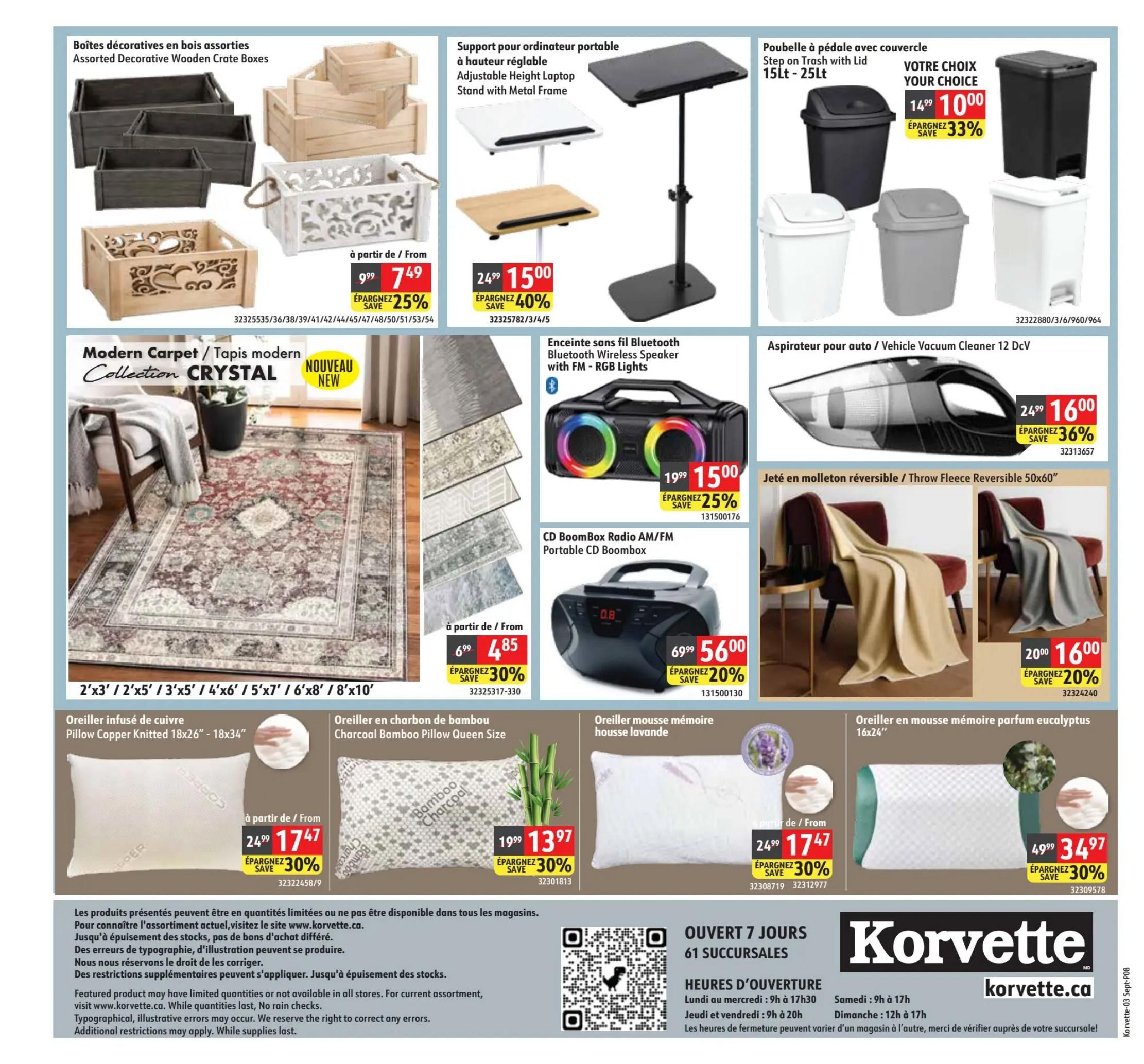 Korvette Flyer September 3 to 16