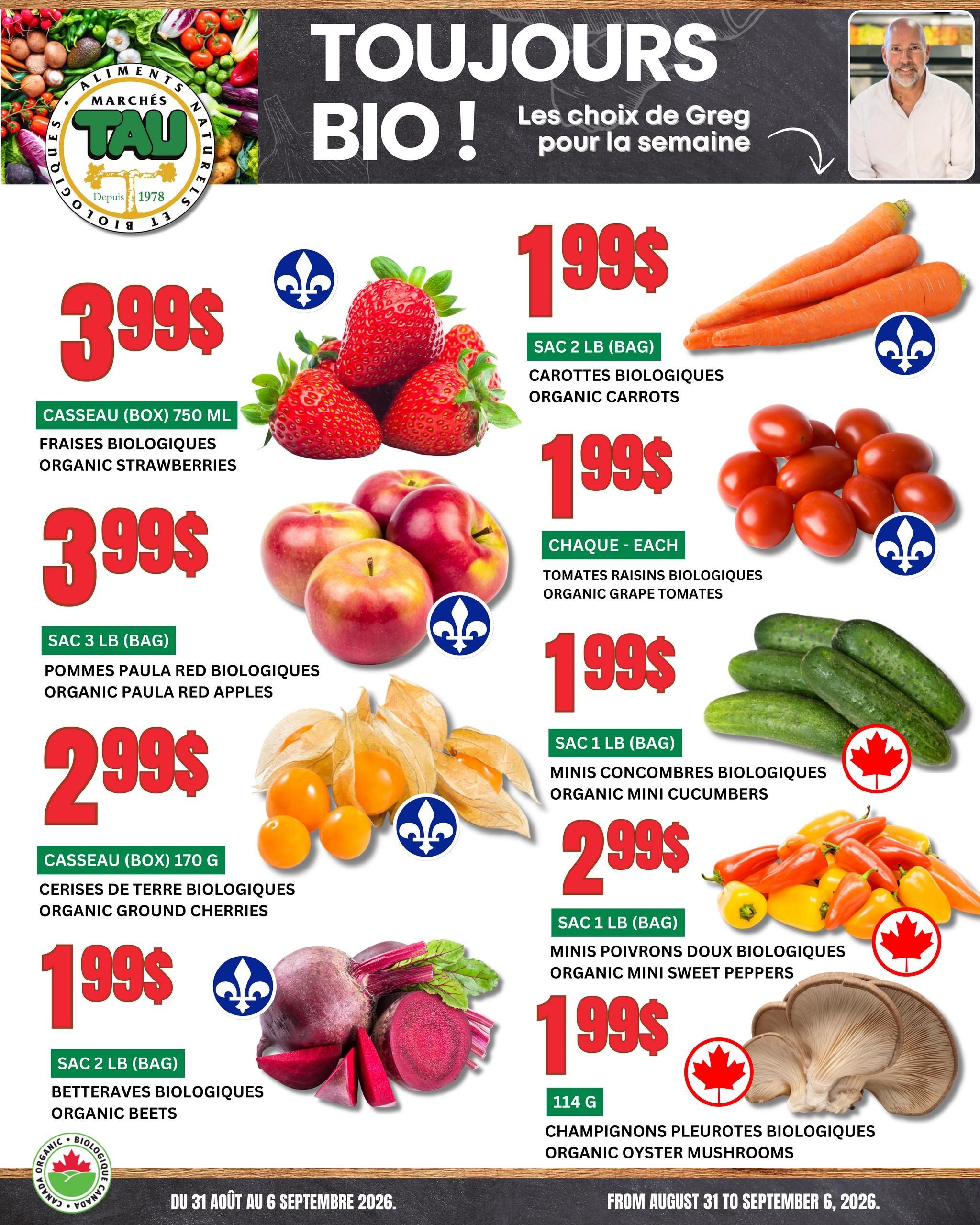 Marches Tau Produce Flyer August 31 to September 6
