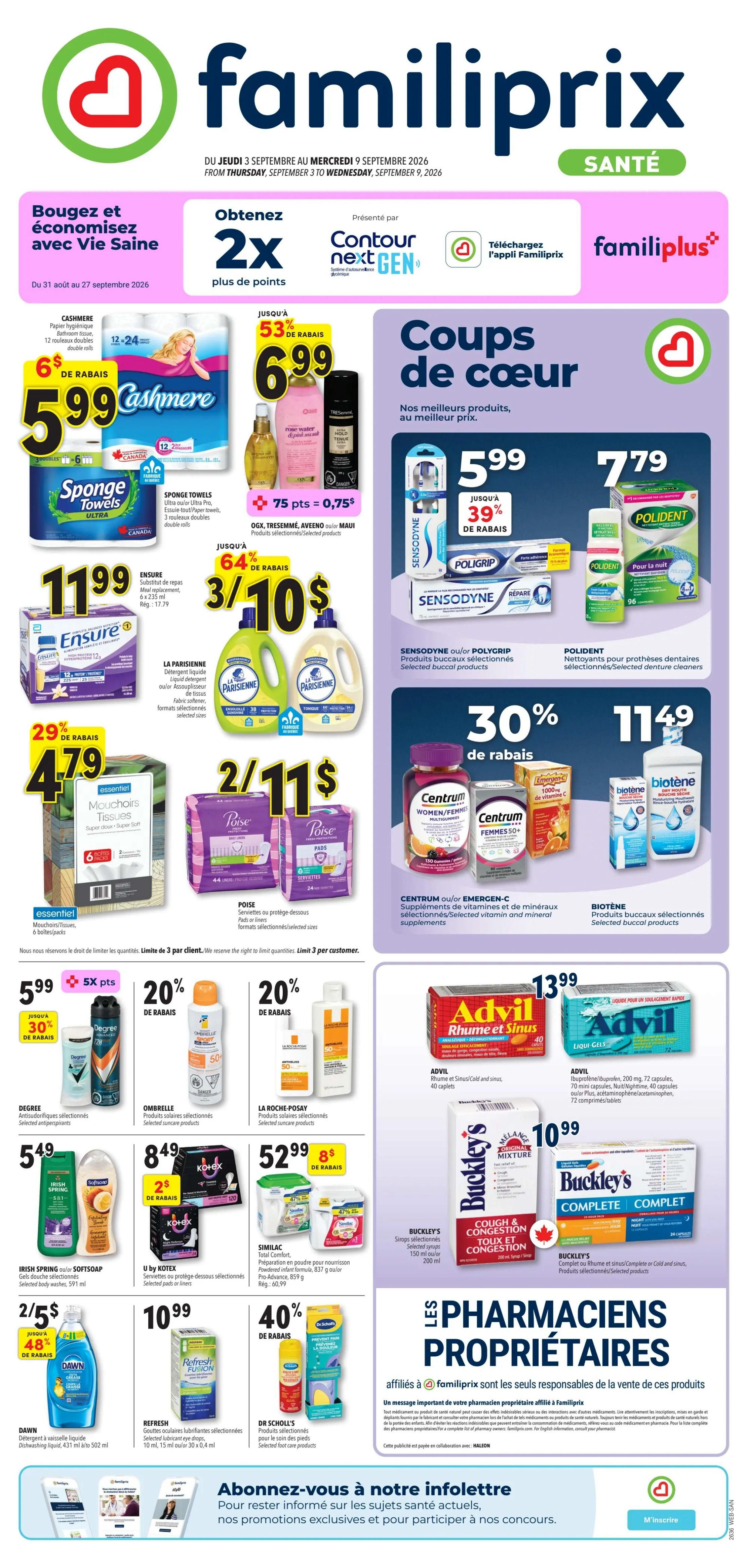 Familiprix Sante Flyer September 3 to 9