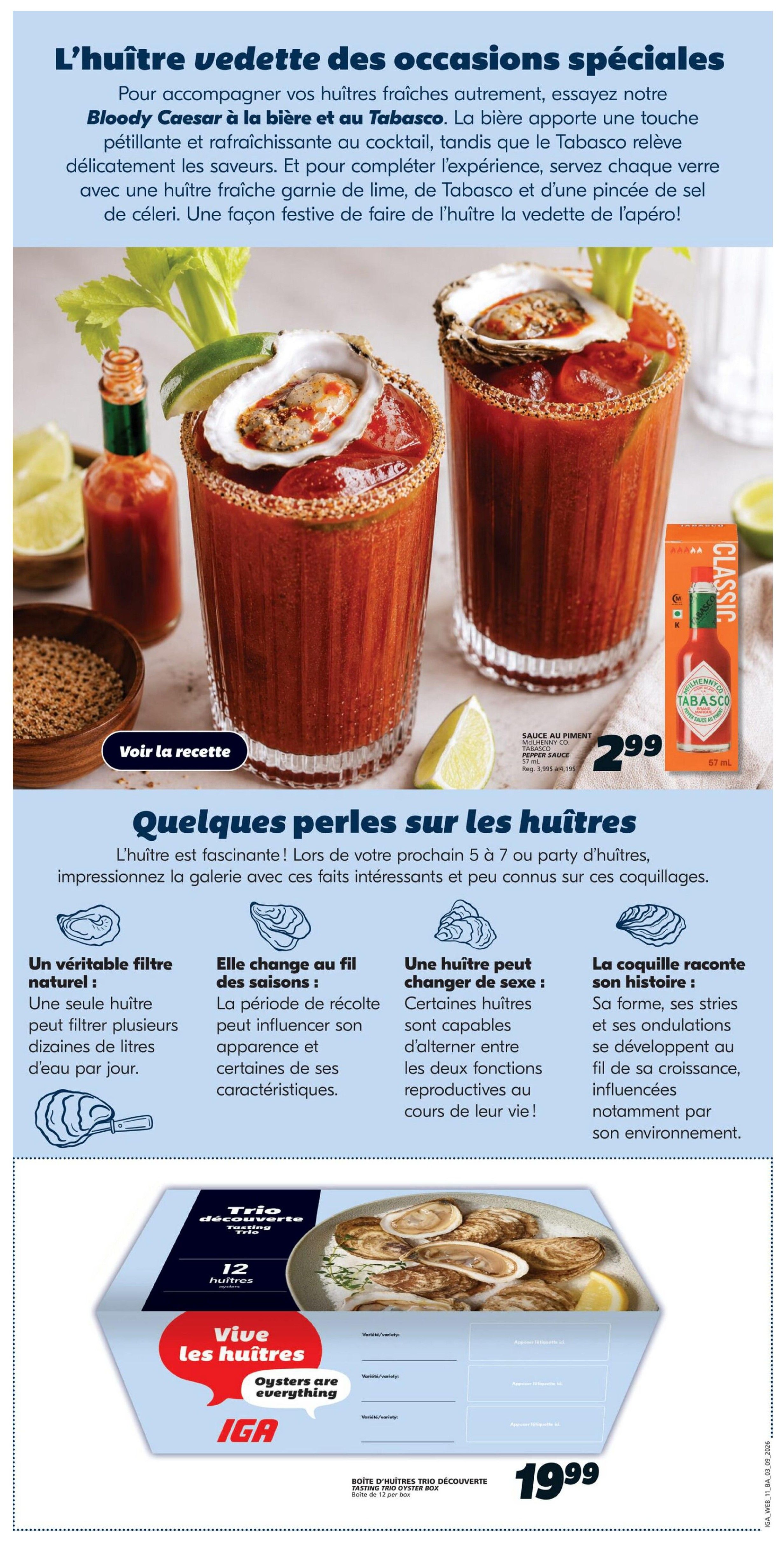 IGA (NB) Flyer September 3 to 9