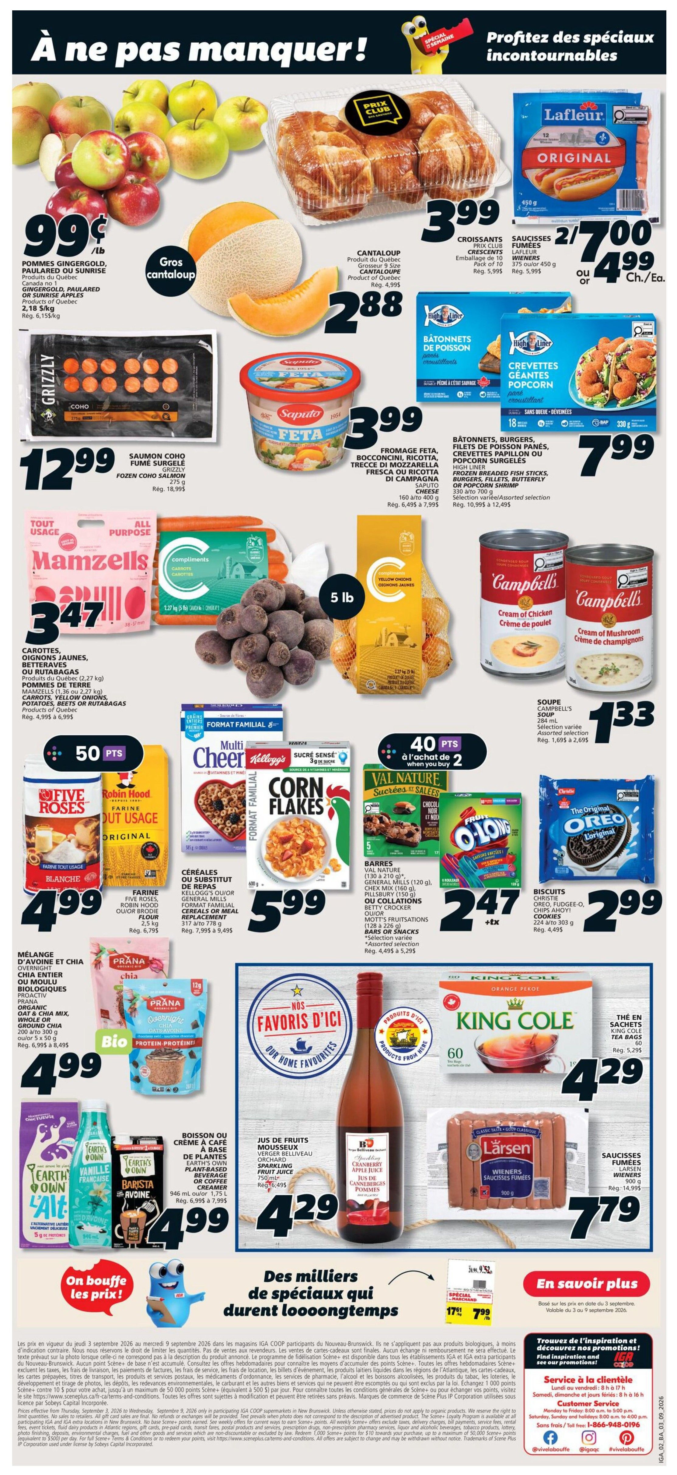 IGA (NB) Flyer September 3 to 9