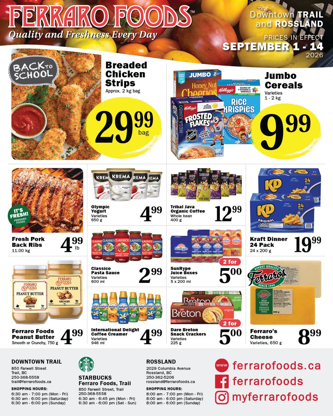 Ferraro Foods Bi-Weekly Flyer September 1 to 14