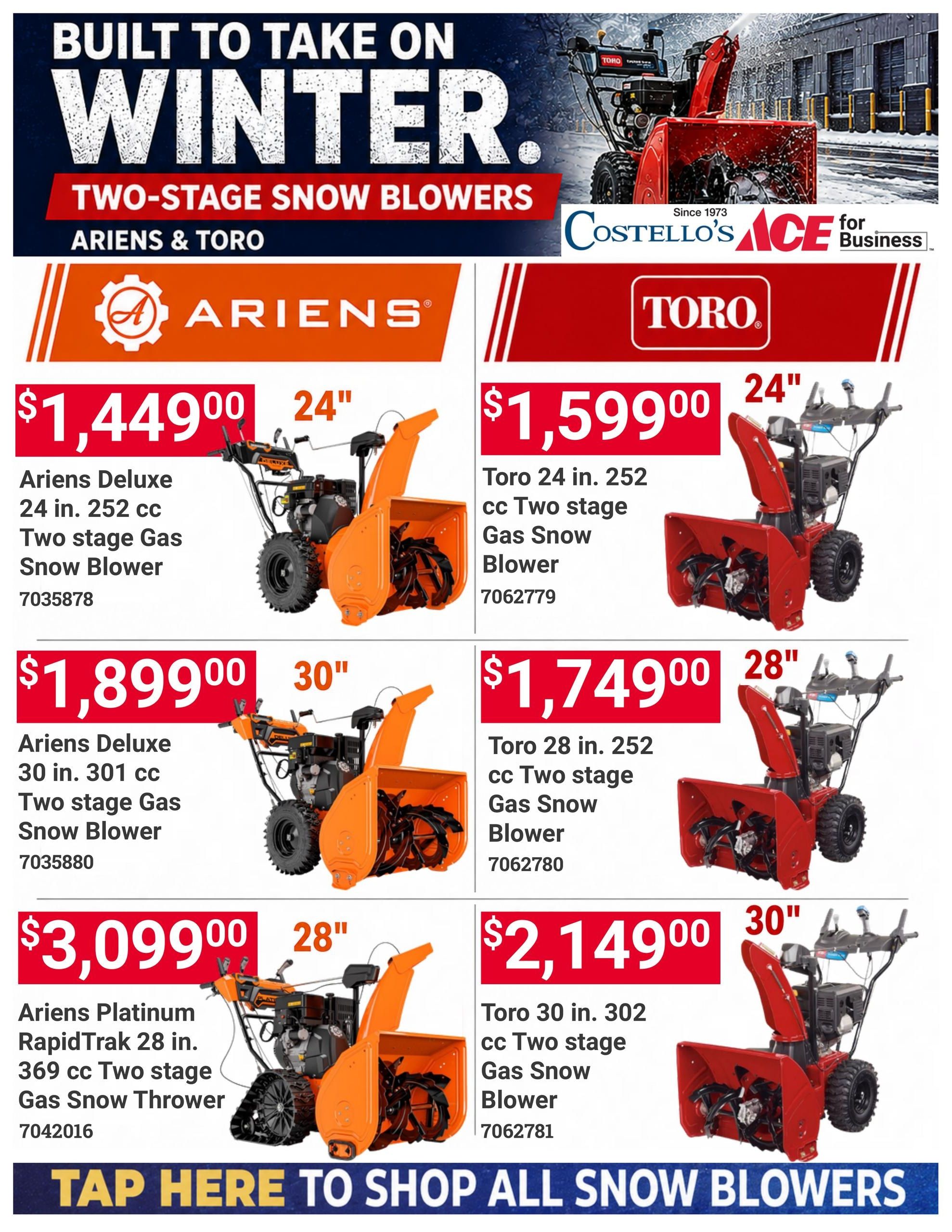 Costello's Ace Weekly Ad September 1 - 30, 2026