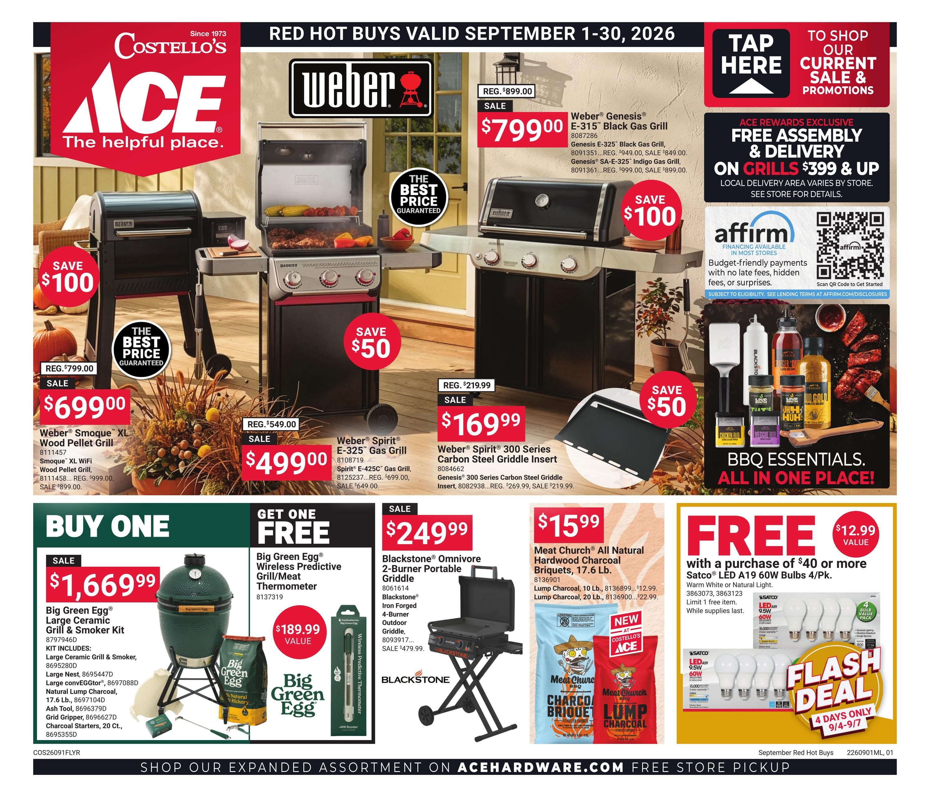 Costello's Ace (Annapolis Area, MD) Weekly Ad September 1 - 30, 2026