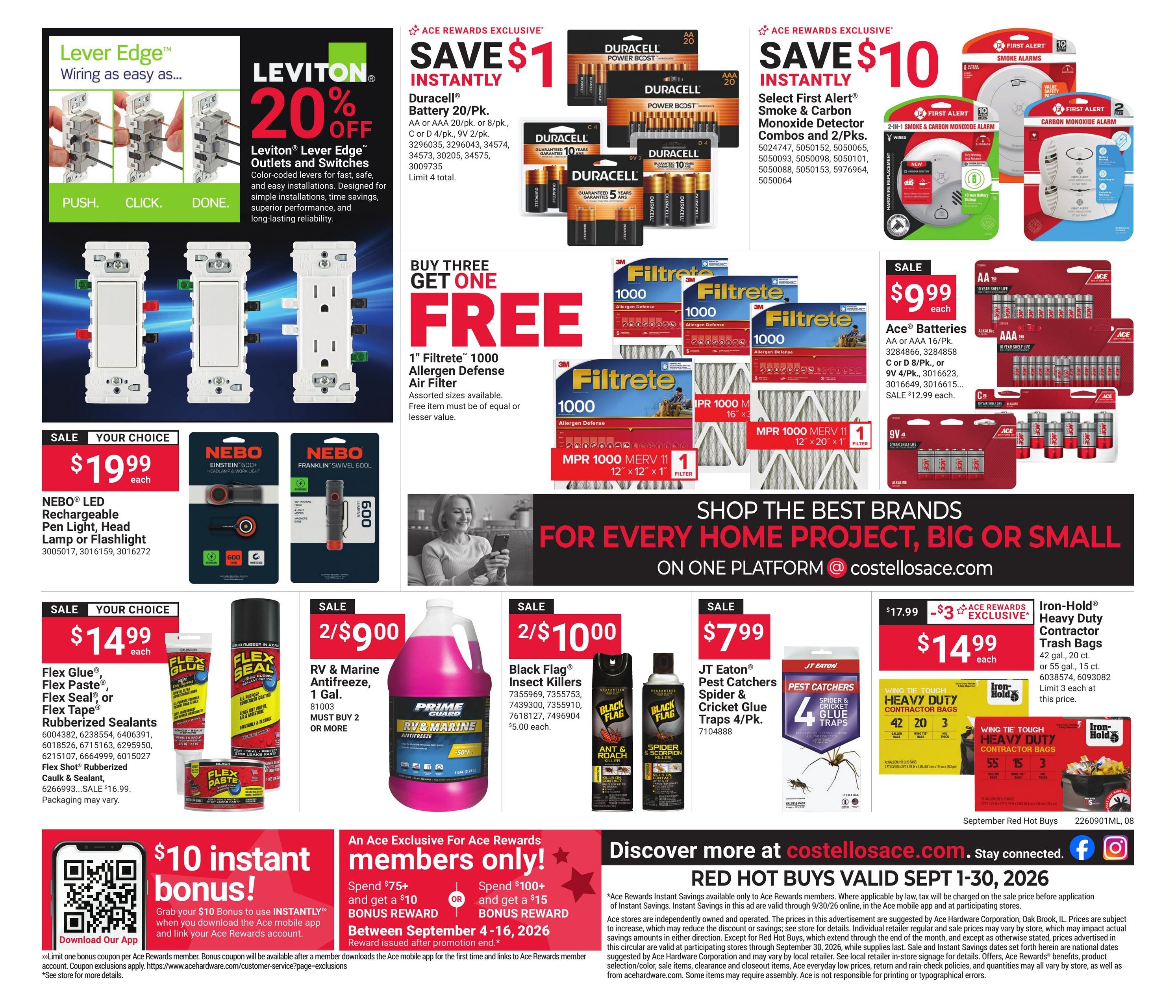 Costello's Ace (Annapolis Area, MD) Weekly Ad September 1 - 30, 2026