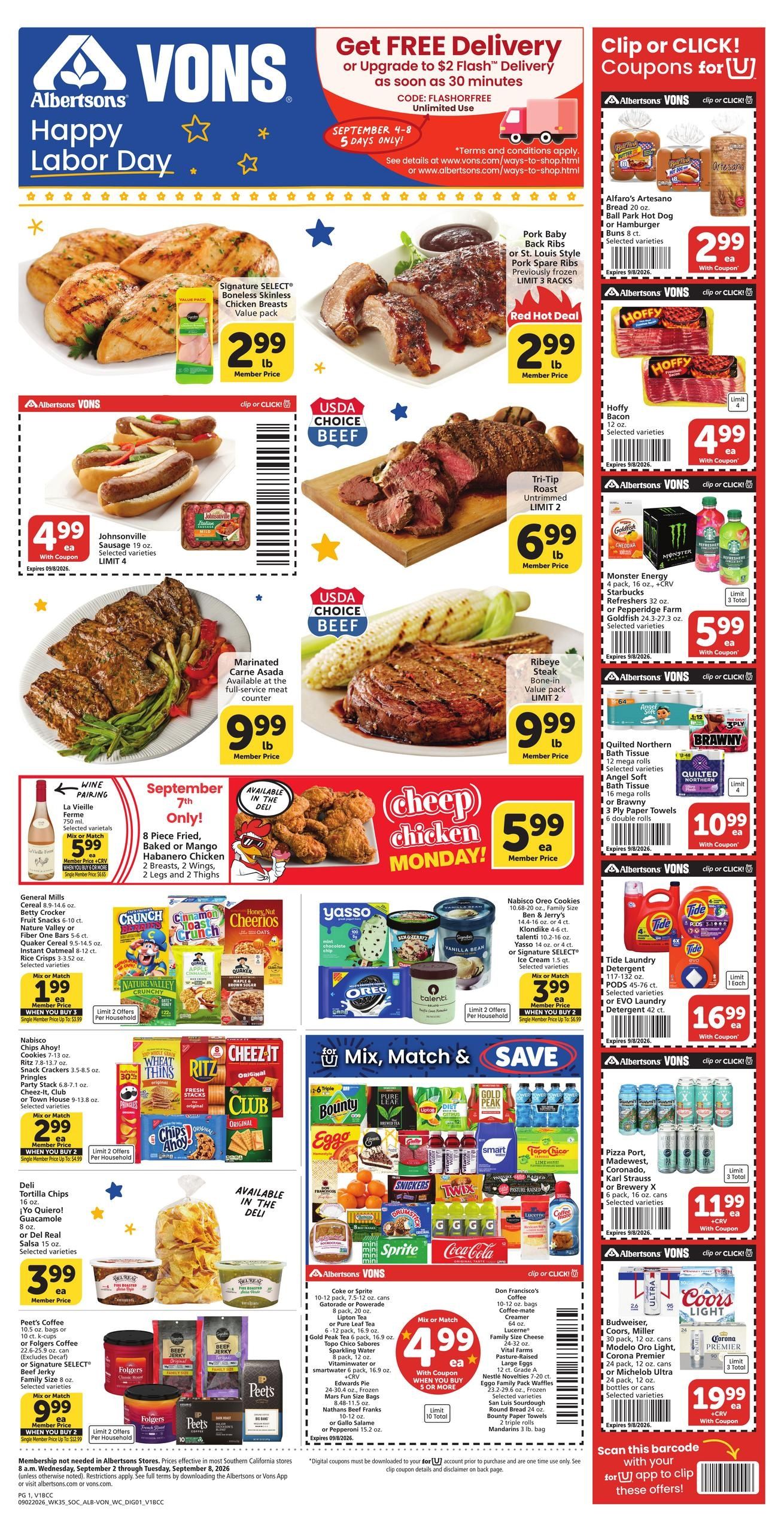 Albertsons (Hesperia Area, CA) Weekly Ad September 2 - 8, 2026