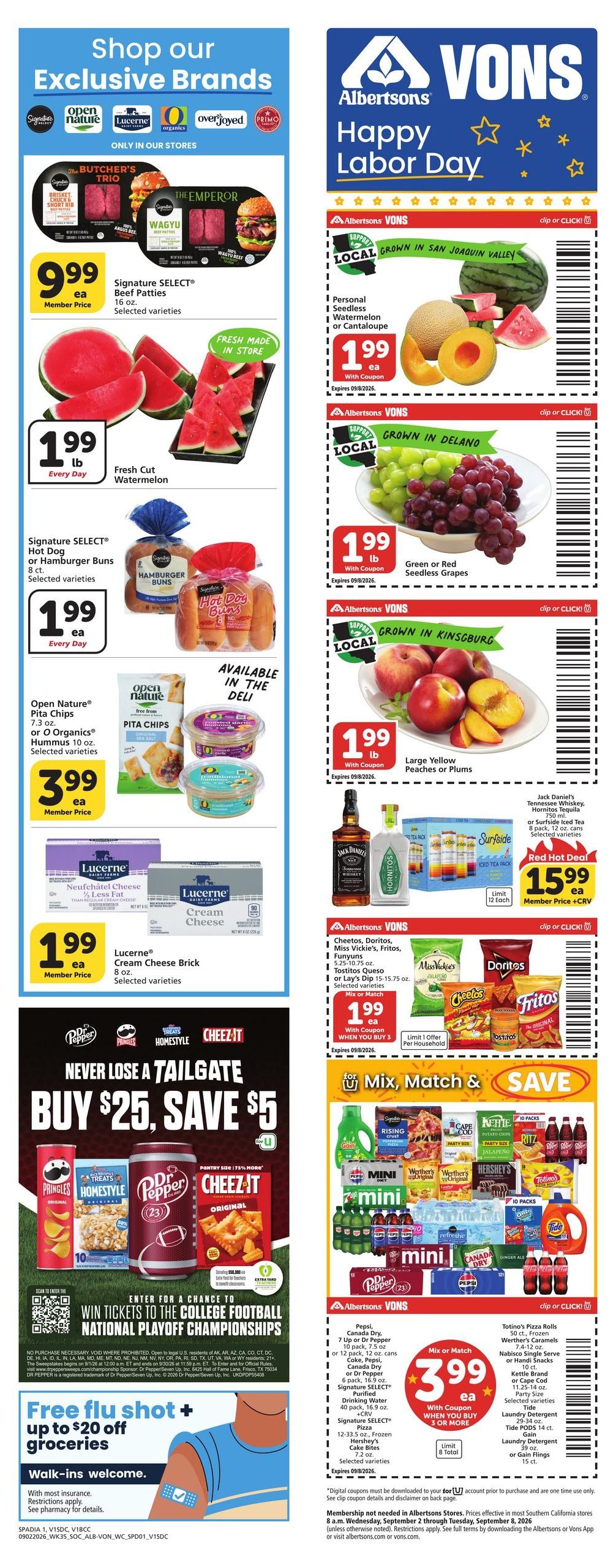 Albertsons (San Diego Area, CA) Weekly Ad September 2 - 8, 2026