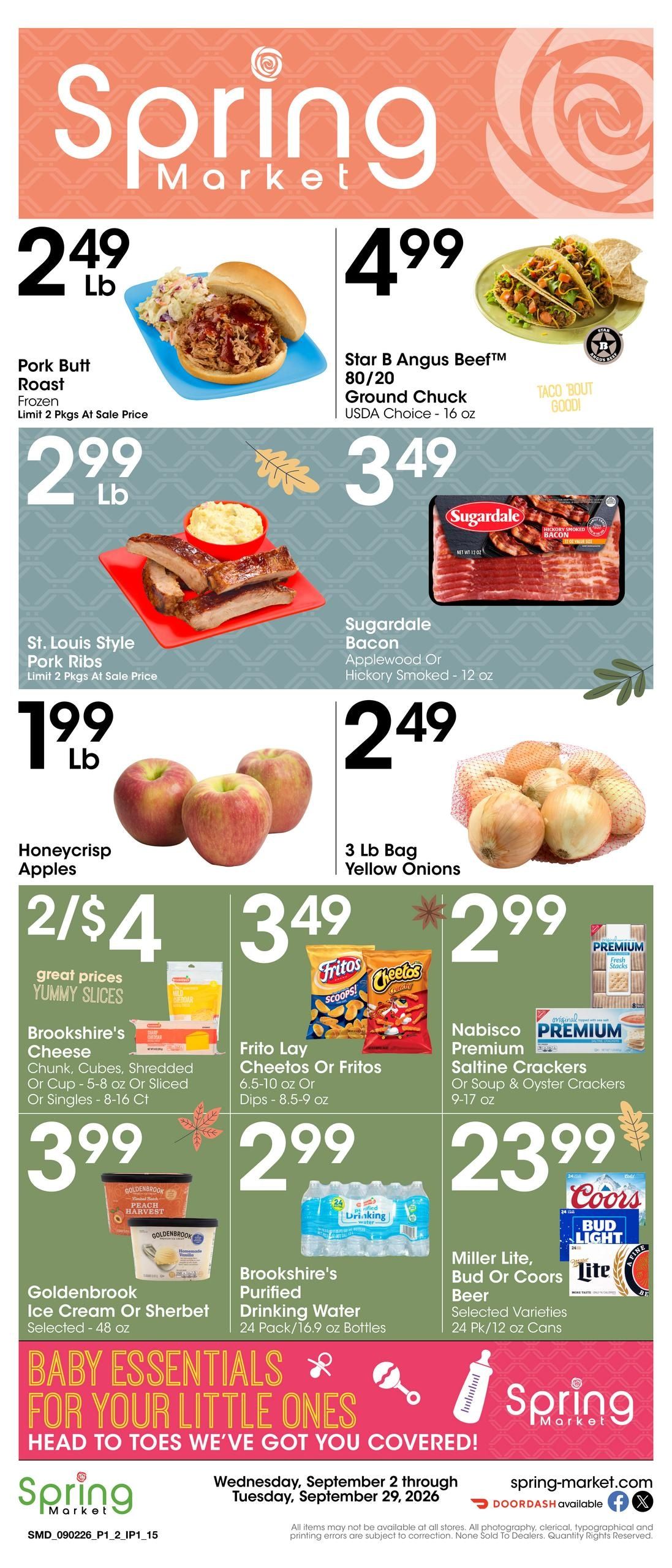 Spring Market (Frisco-Little Elm Area, TX) Weekly Ad September 2 - 29, 2026