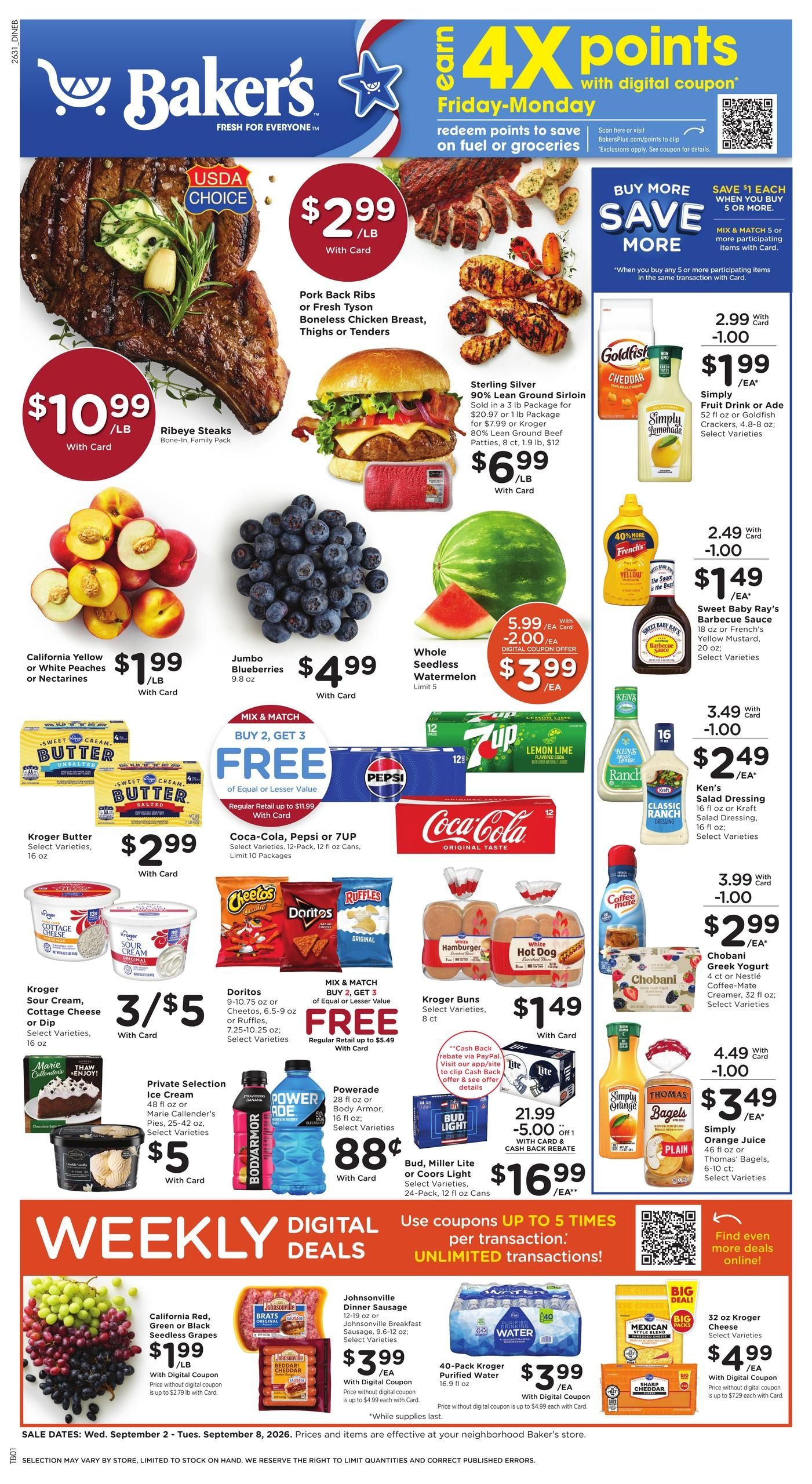Baker's (Council Bluffs Area, IA) Weekly Ad September 2 - 8, 2026